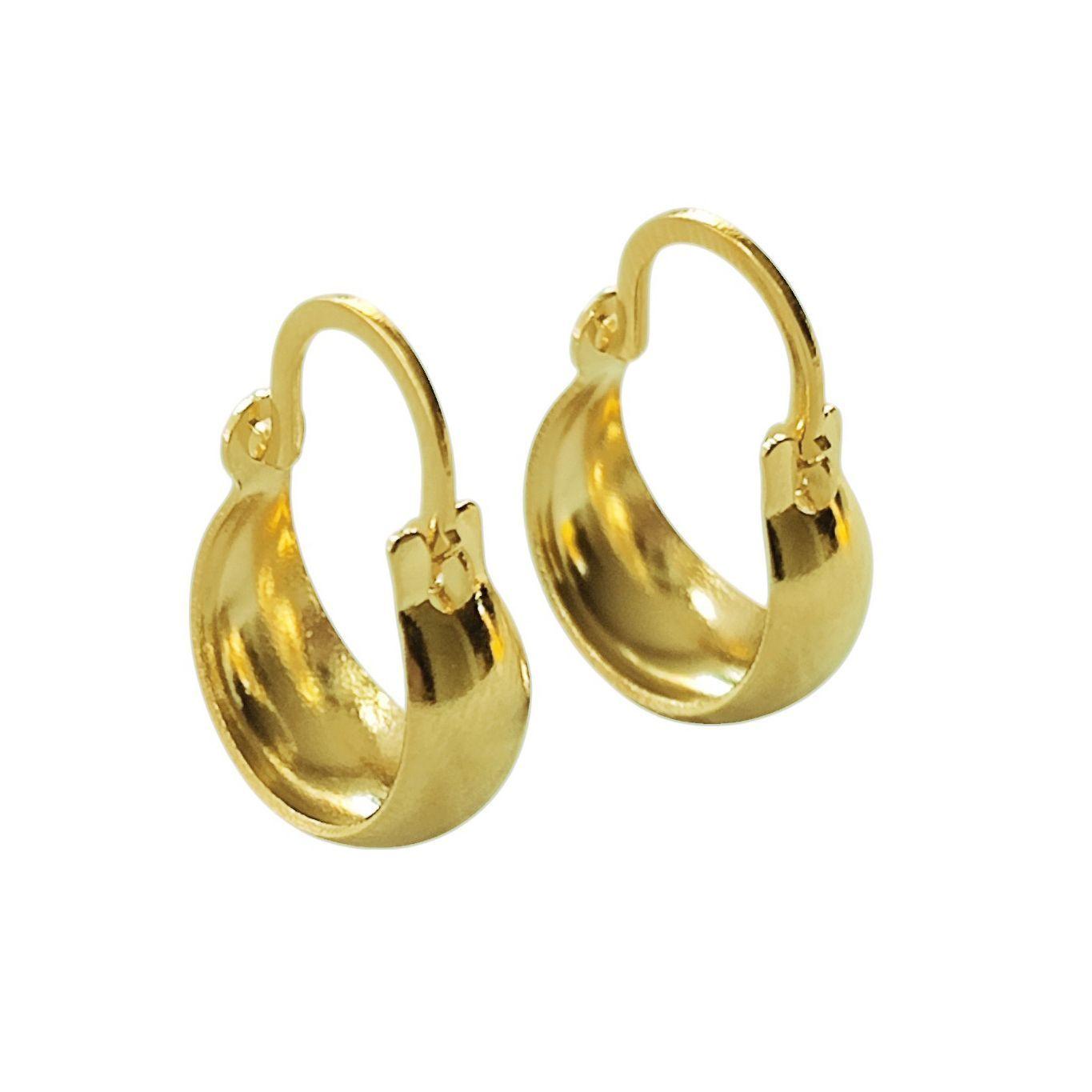 Aros Argolla Bote Mini  Enchapado Oro 18K-1
