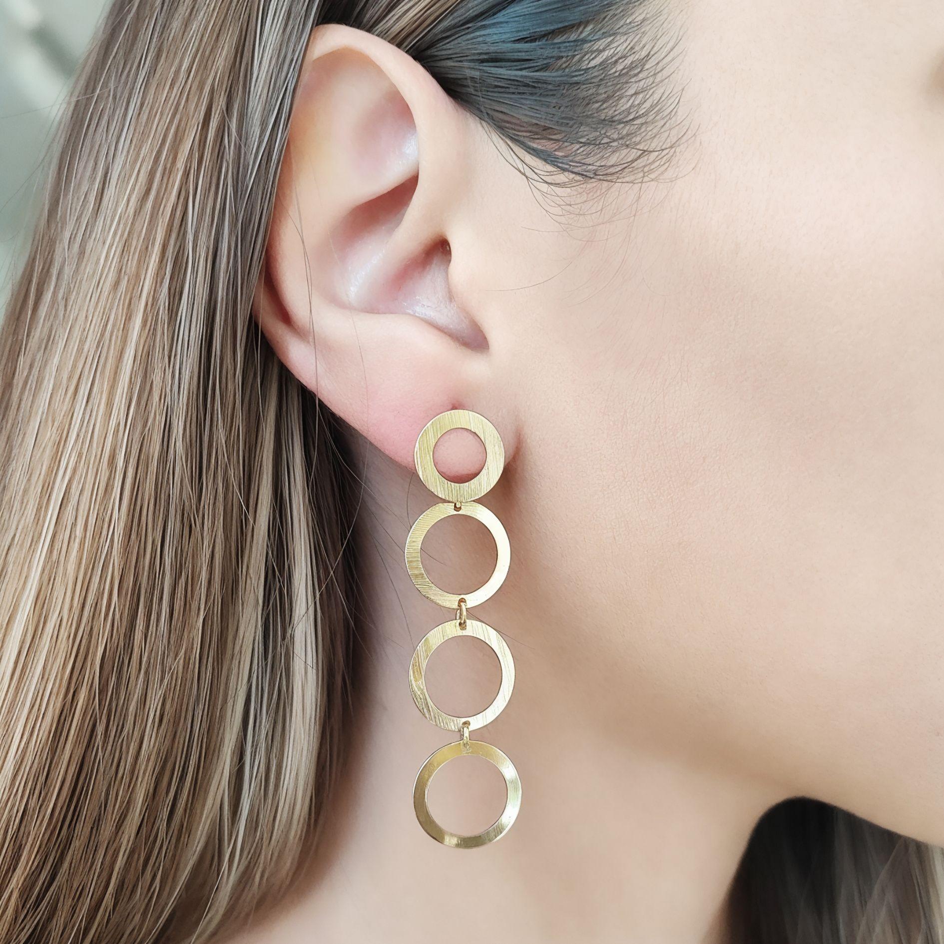 Aros Lola 3 Círculos Enchapado Oro 18K-2