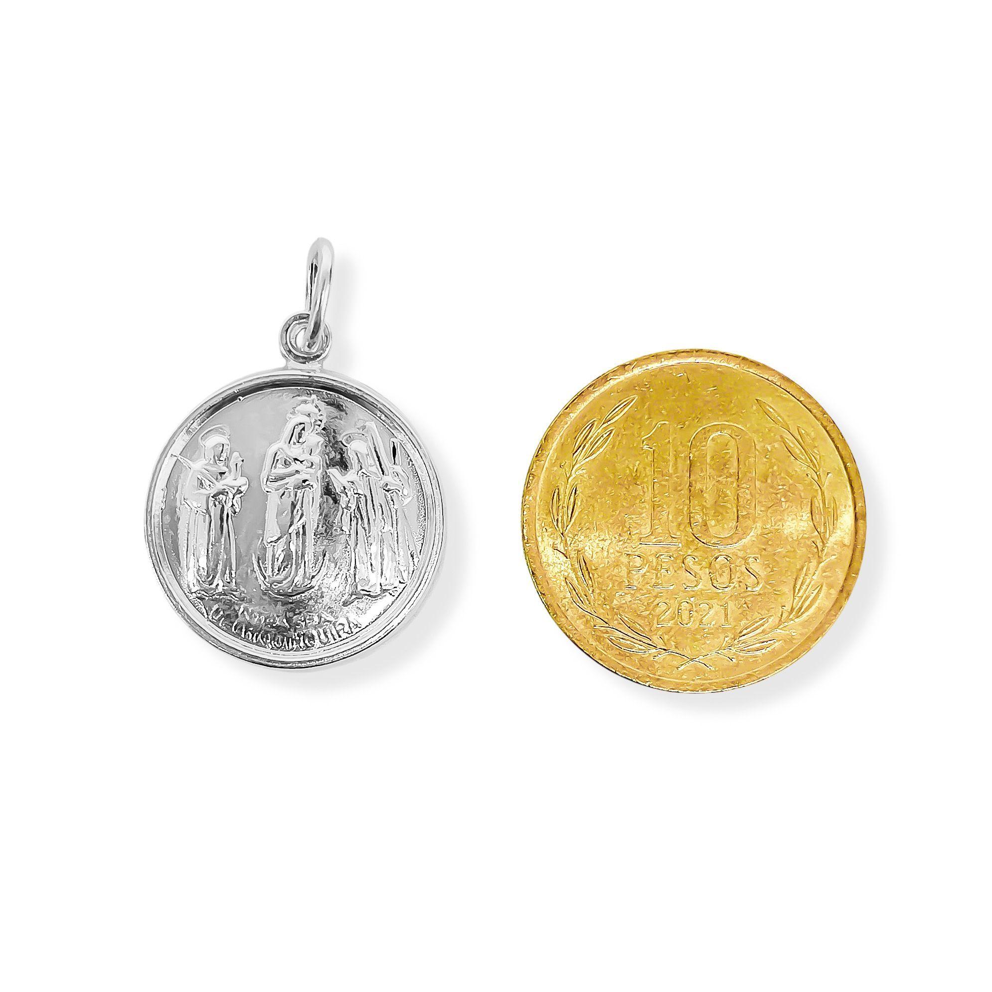 Colgante Medalla Nuestra Señora De Chiquinquira 18mm Plata Fina 925-3
