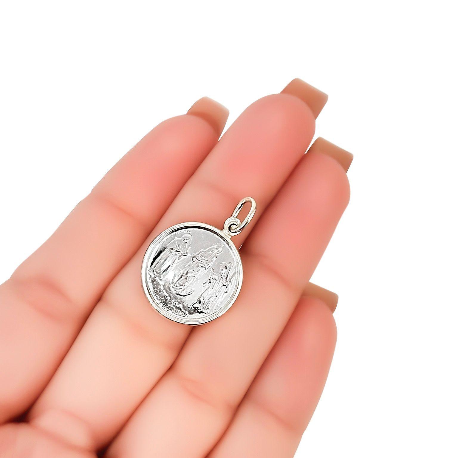 Colgante Medalla Nuestra Señora De Chiquinquira 18mm Plata Fina 925-4