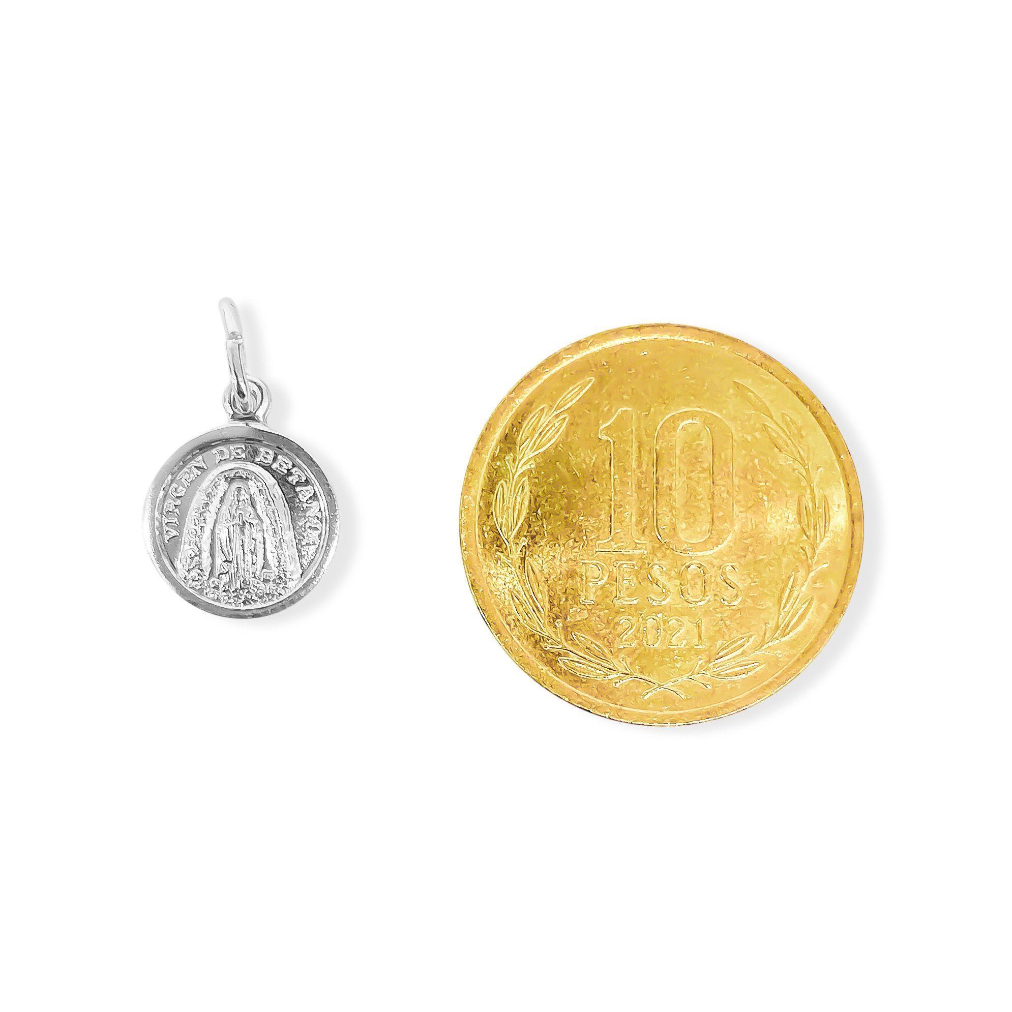 Colgante Medalla Virgen De Betania 10mm Plata Fina 925-4