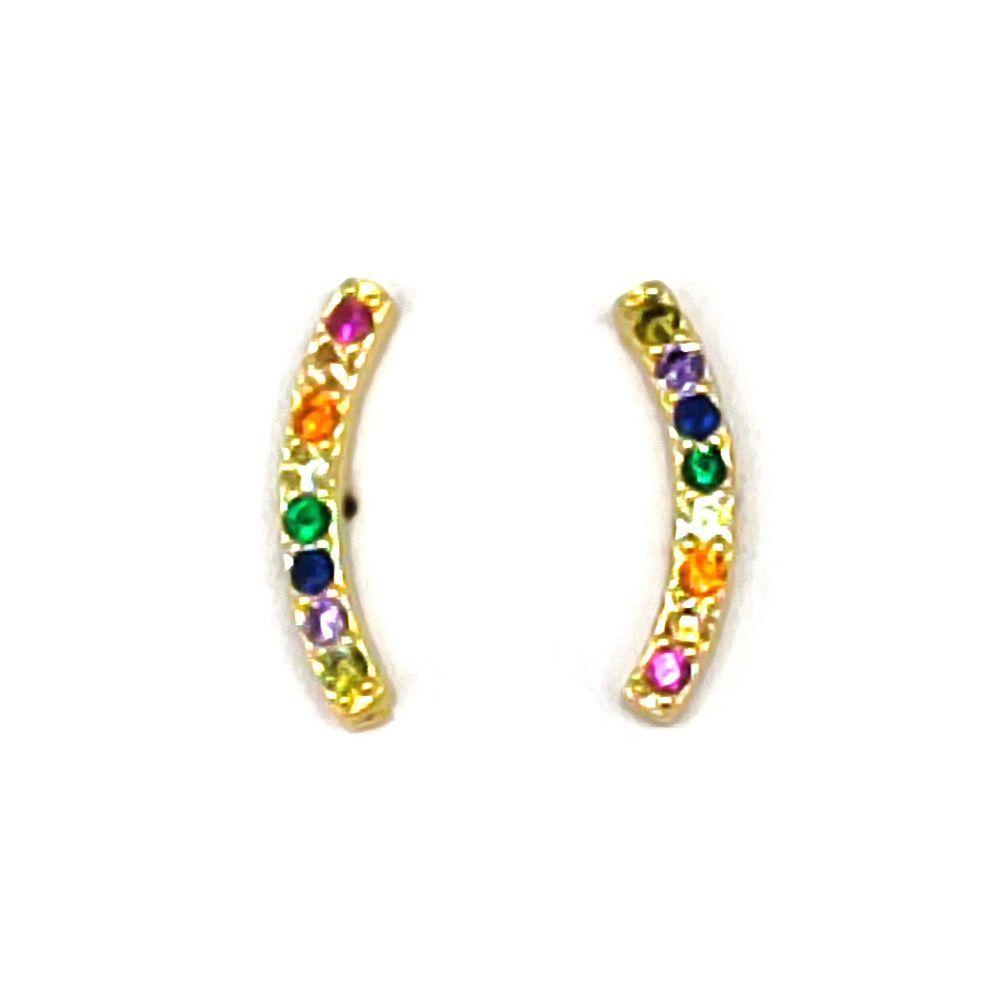 Aros Trepadores Circón Colores Enchapado Oro 18K-1