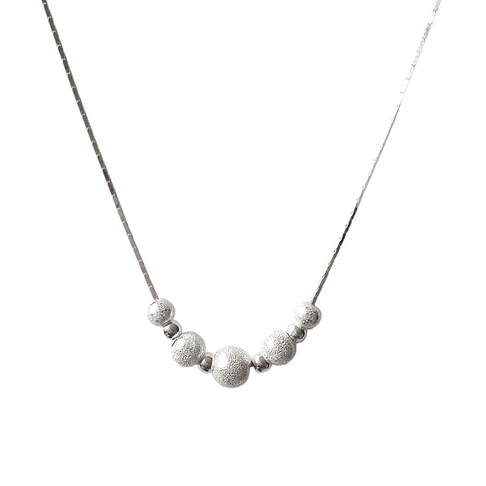 Collar Bolas Satinadas Plata Fina 925-2