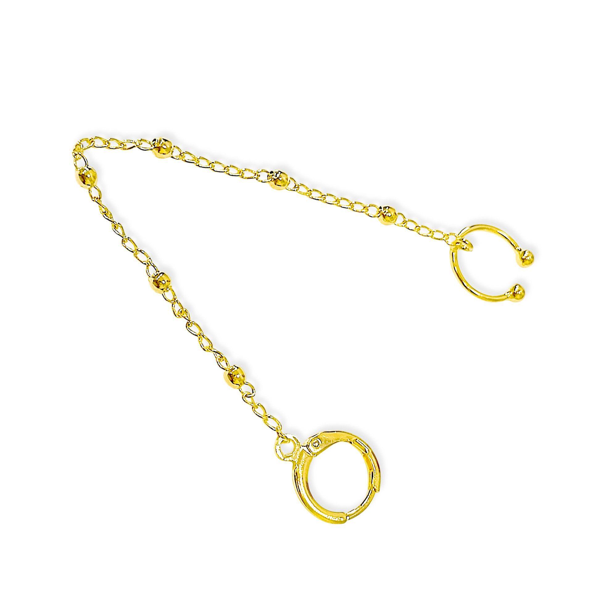Aro Trepador Eslabón Bolita Enchapado Oro 18K-2