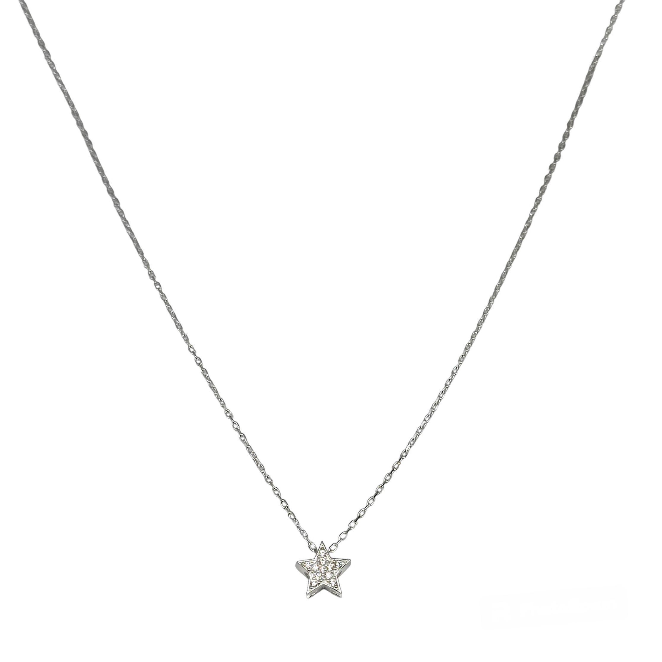 Collar Estrella Circón Plata Fina 925-2