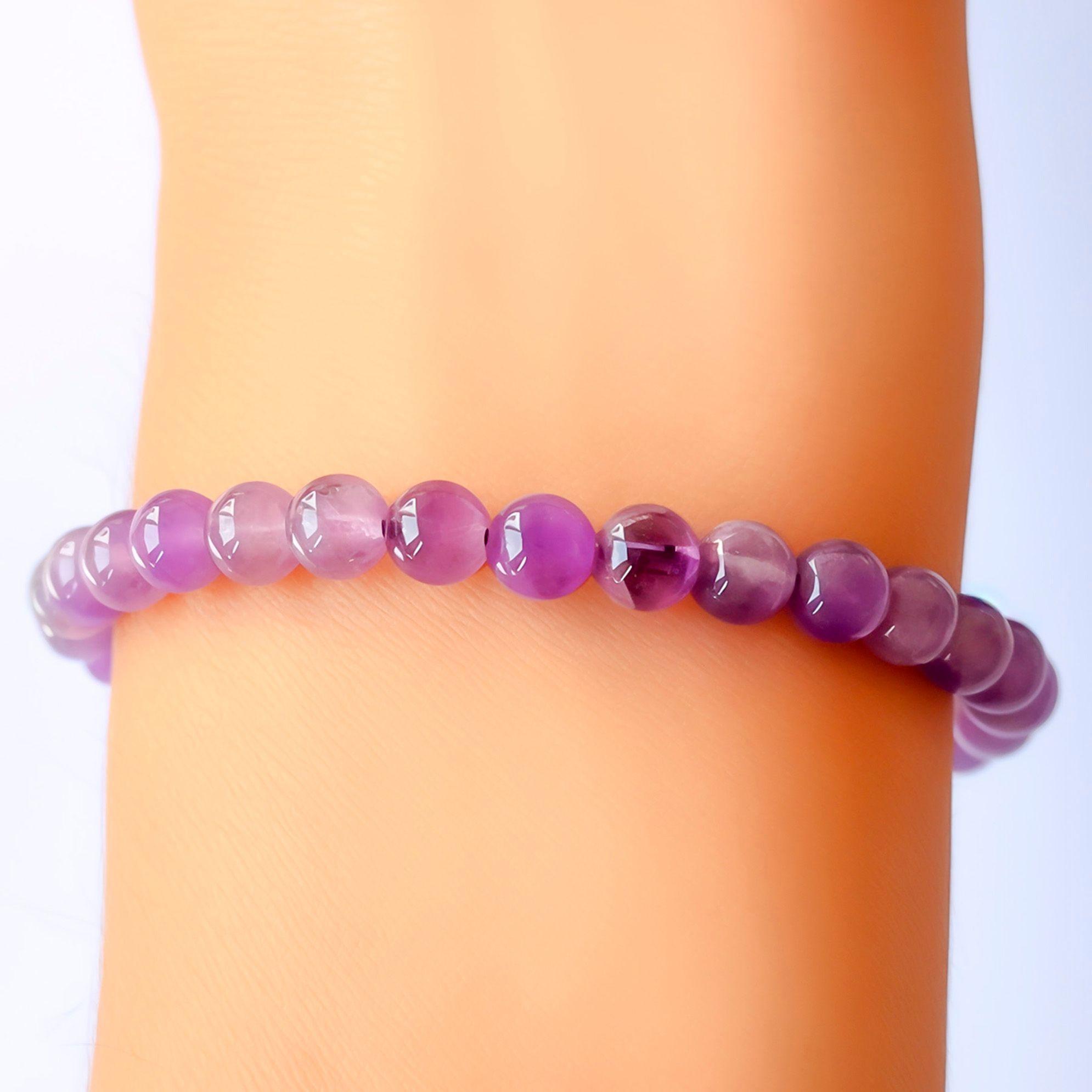 Pulsera Amatista 6mm Elásticada-2