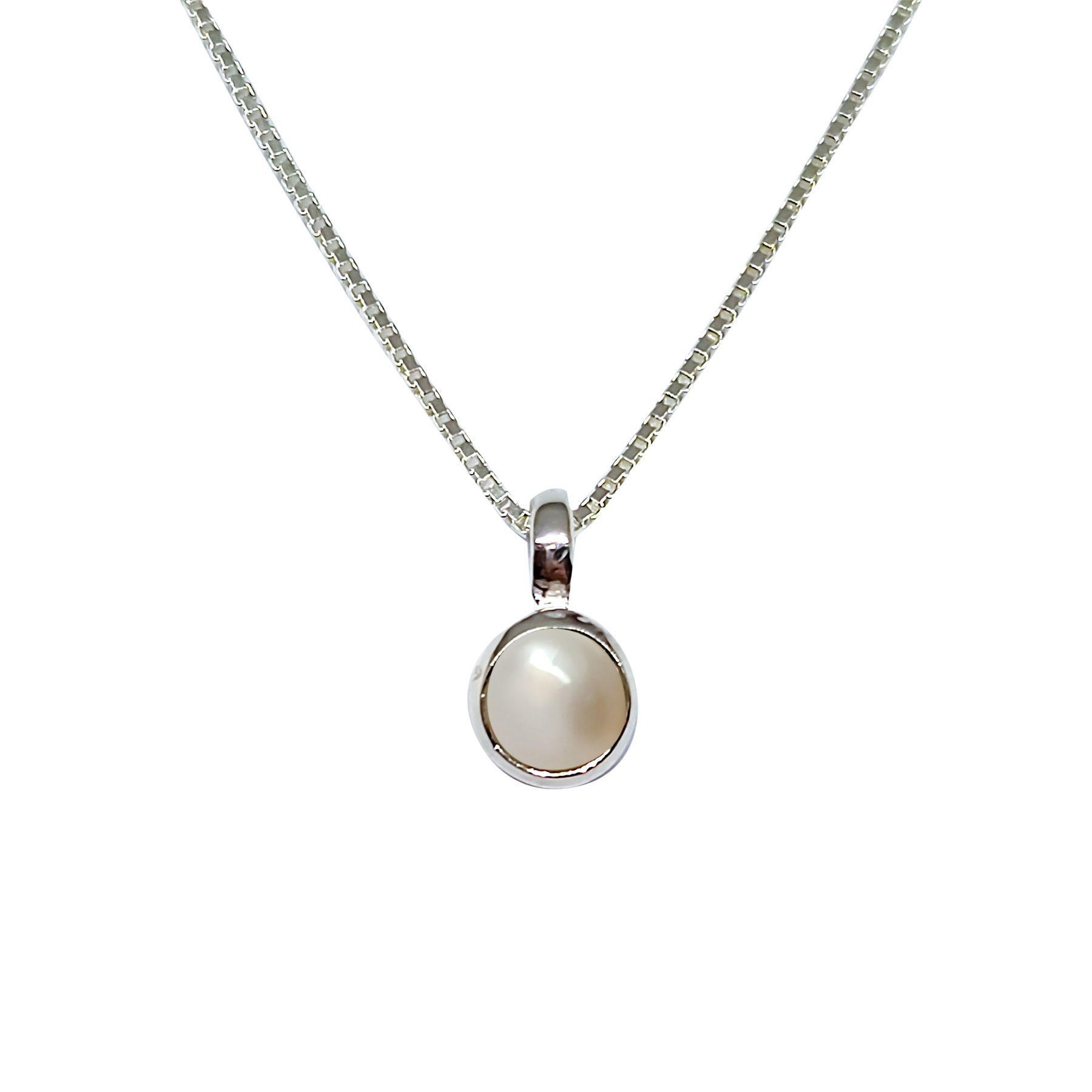 Collar Naisha Perla Plata Fina 925-2