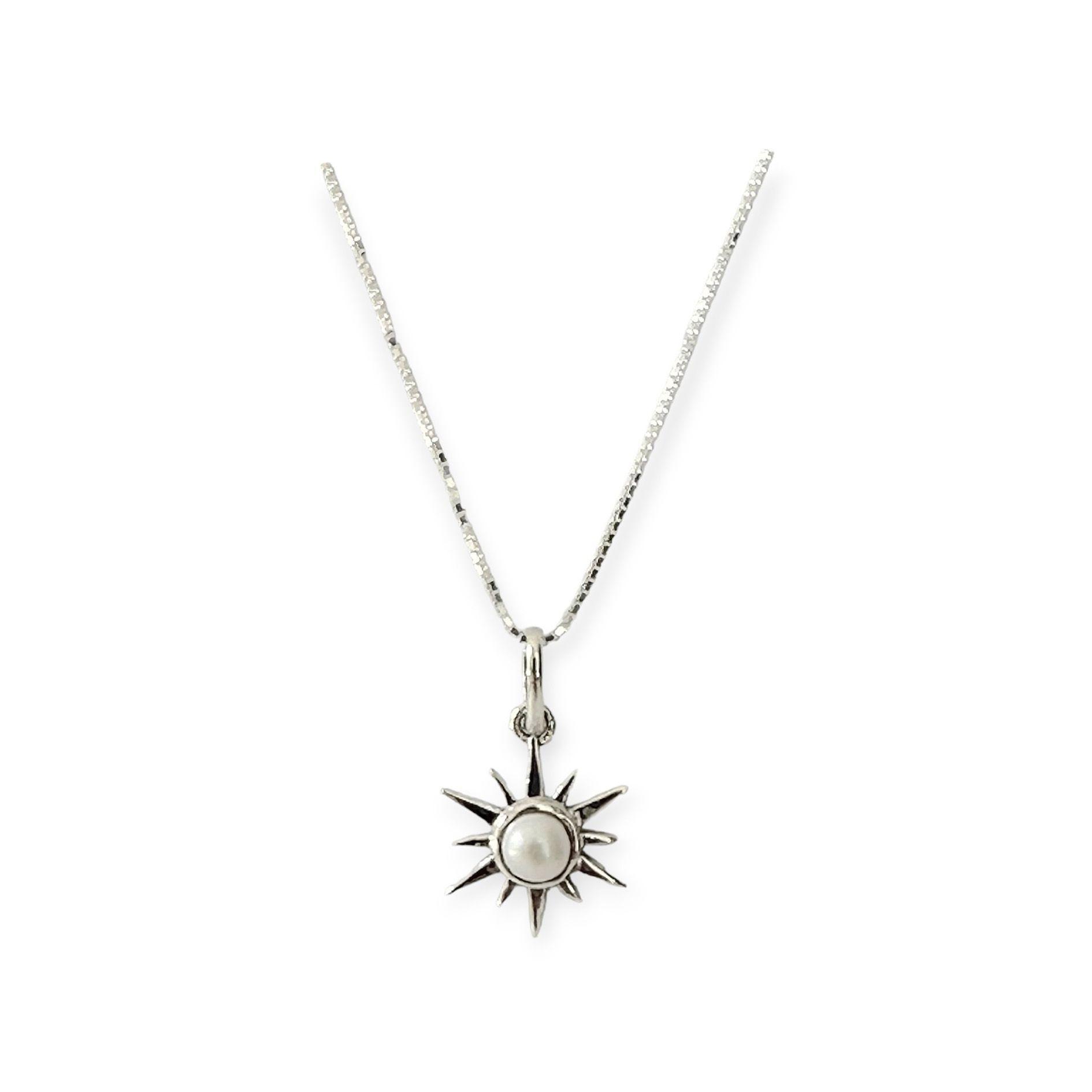 Collar Sol Aruna Perla De Río  Plata Fina 925-2
