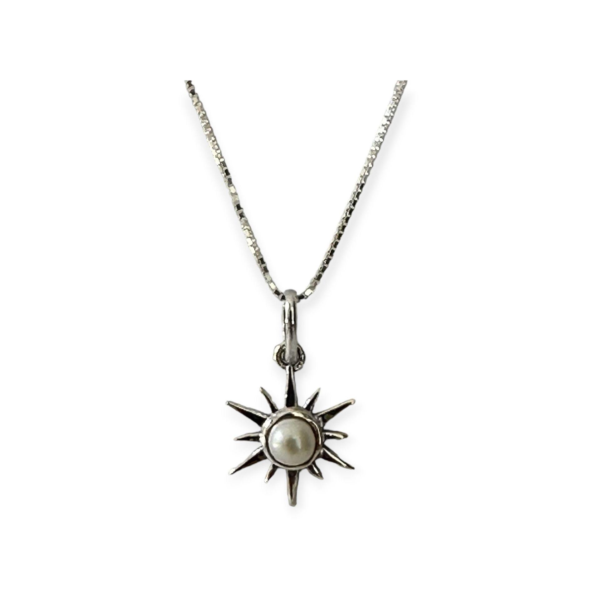 Collar Sol Aruna Perla De Río  Plata Fina 925-3