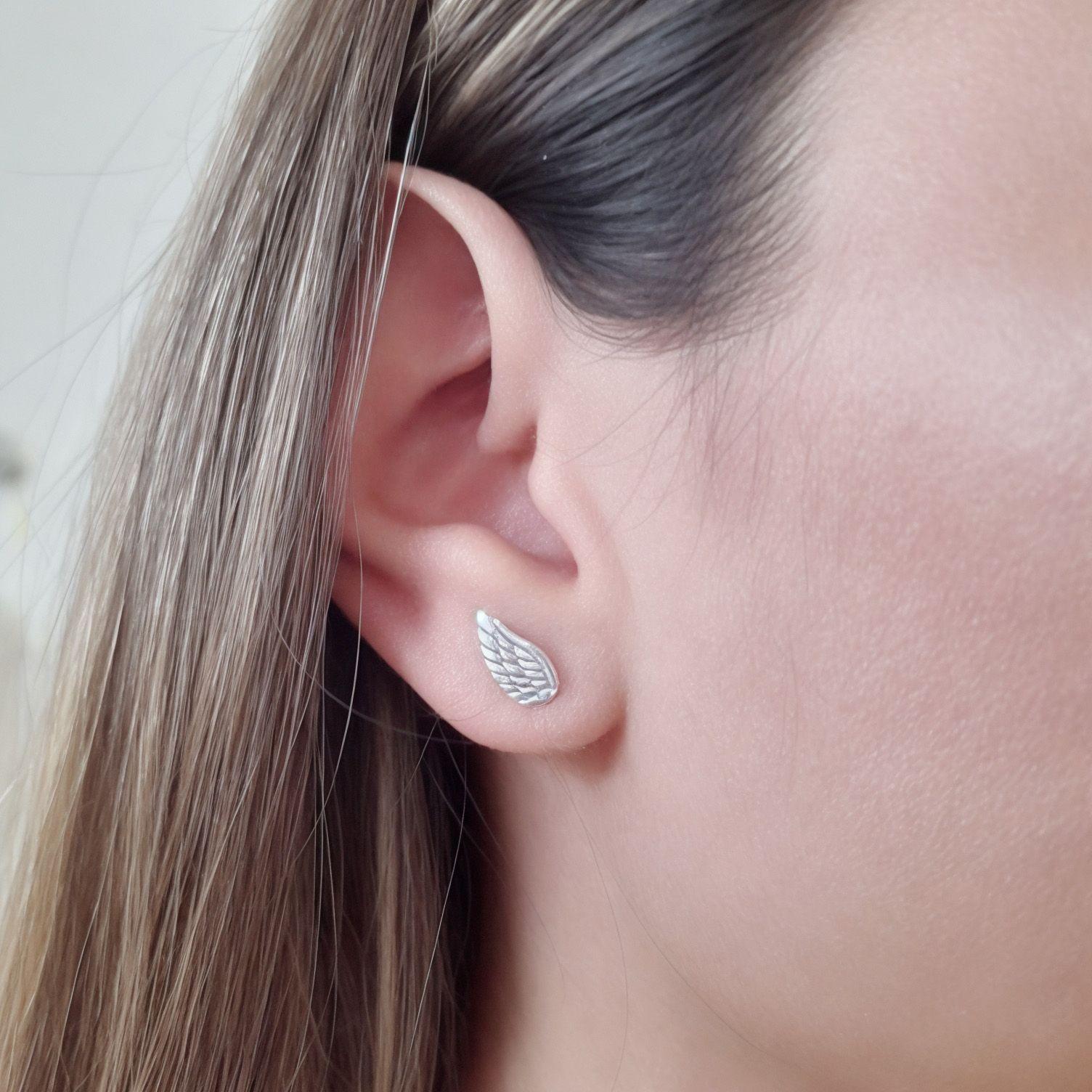 Aros Alas Plata Fina 925-2