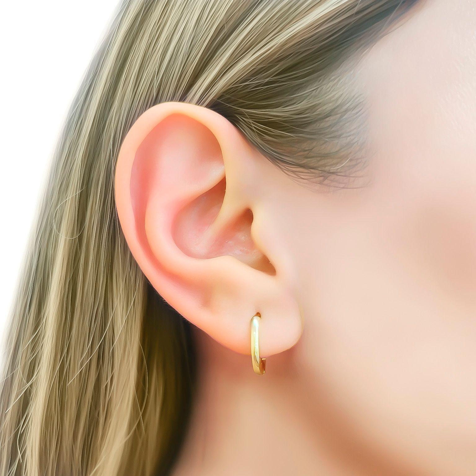 Aros Argollas Bisagra 15 mm Enchapado Oro 18K-2