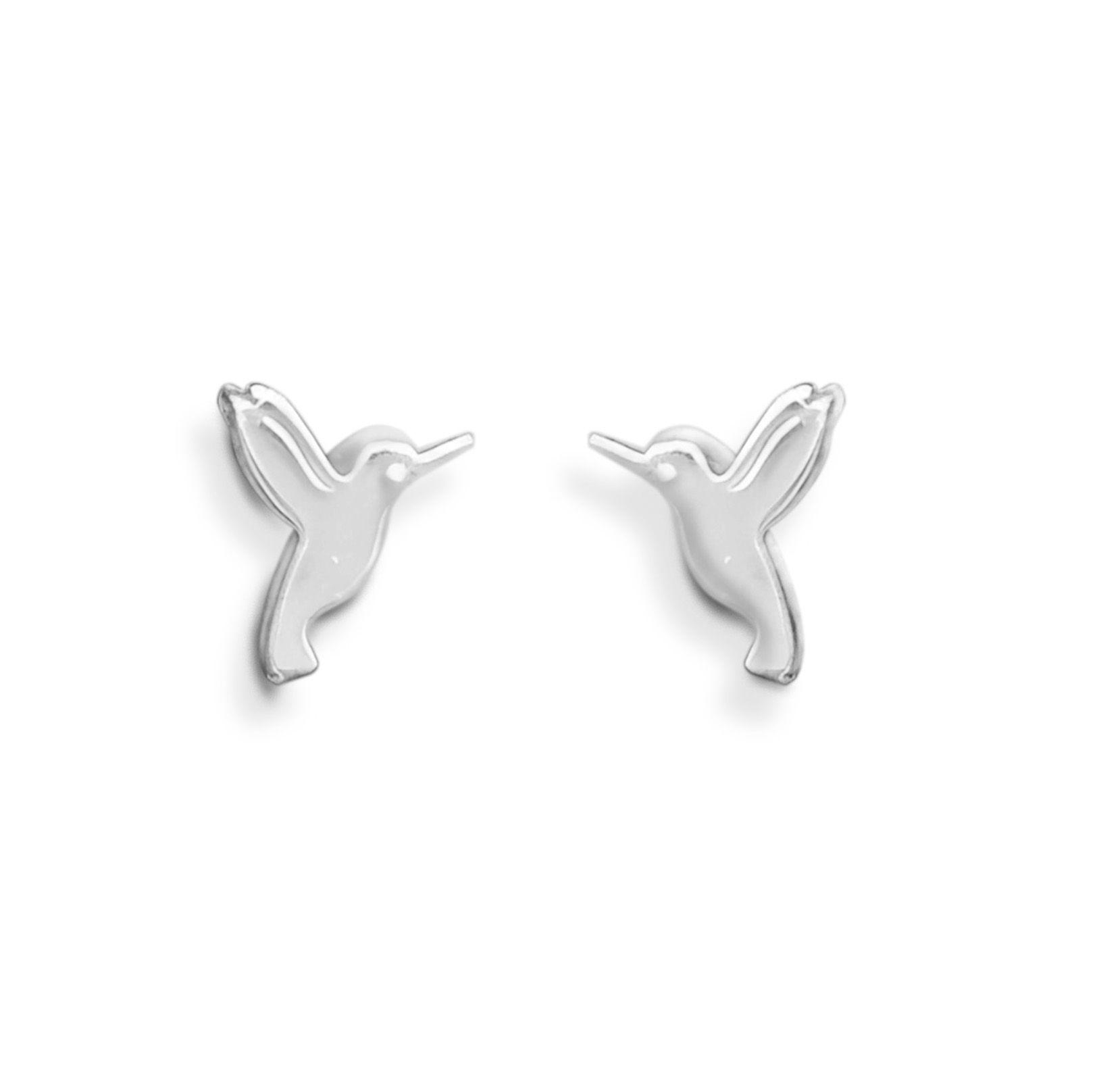 Aros Colibrí Liso Plata Fina 925 -0
