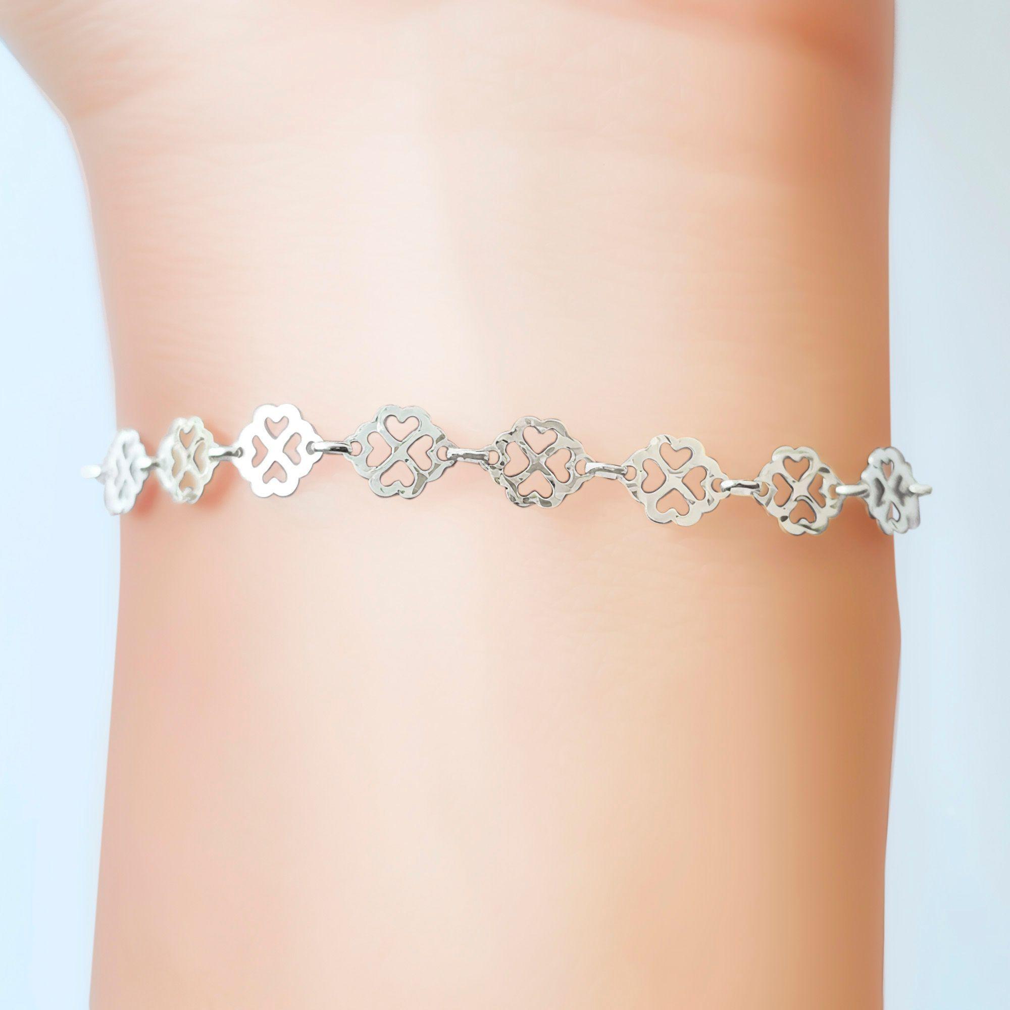 Pulsera Trébol Mini Plata Fina 925 -2