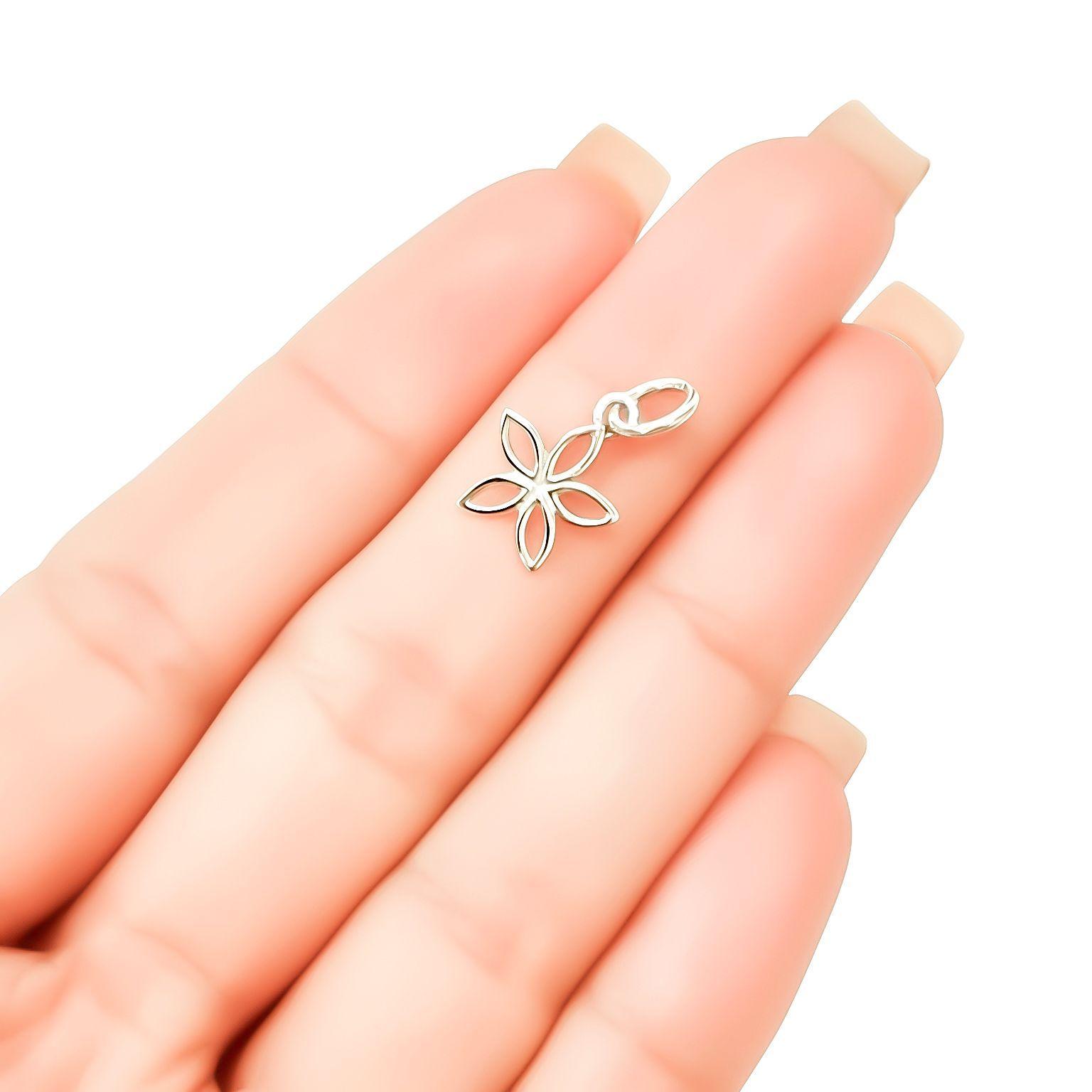Colgante Flor 5 P talos Mini Plata Fina 925-2