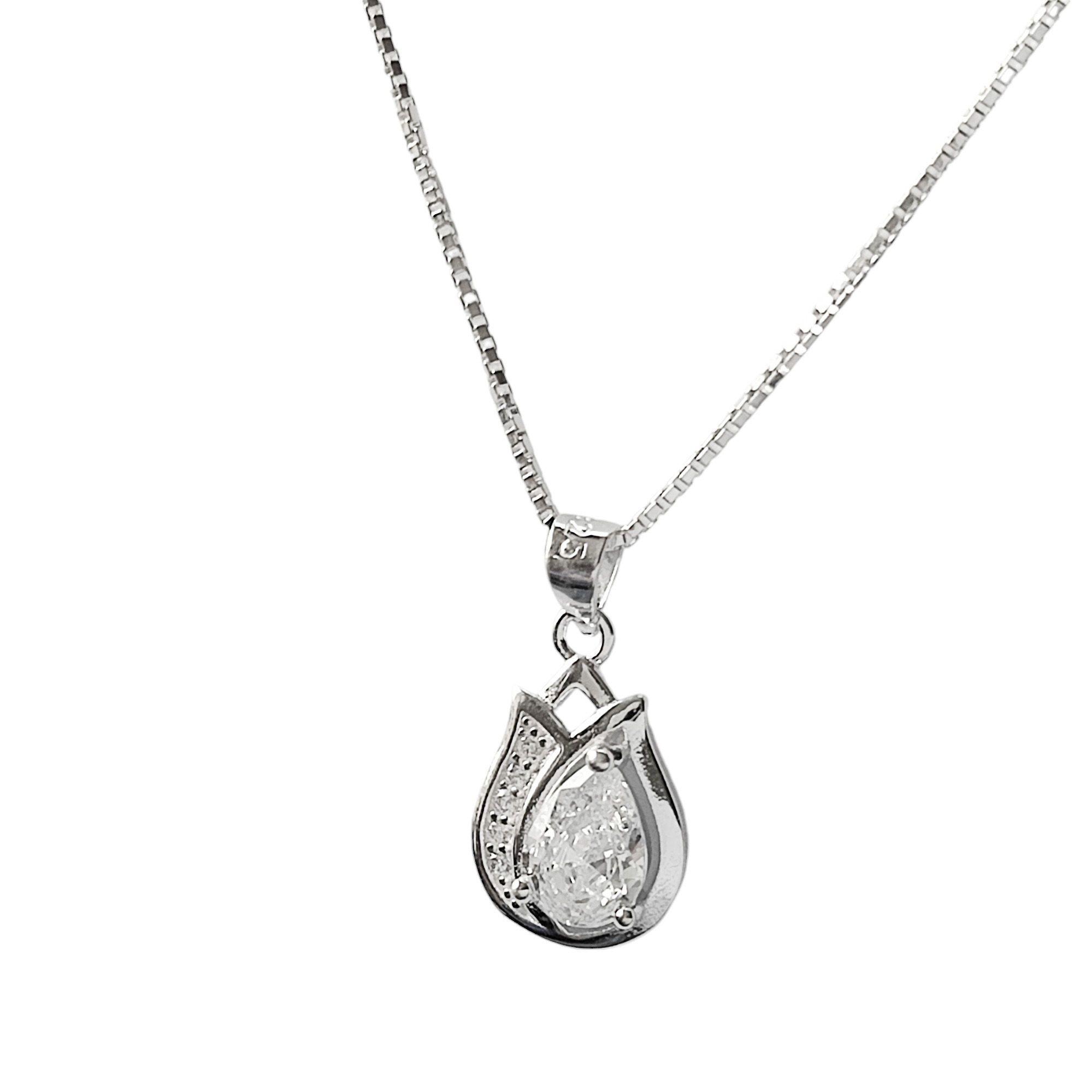 Collar Tulipán Circón Plata Fina 925-2