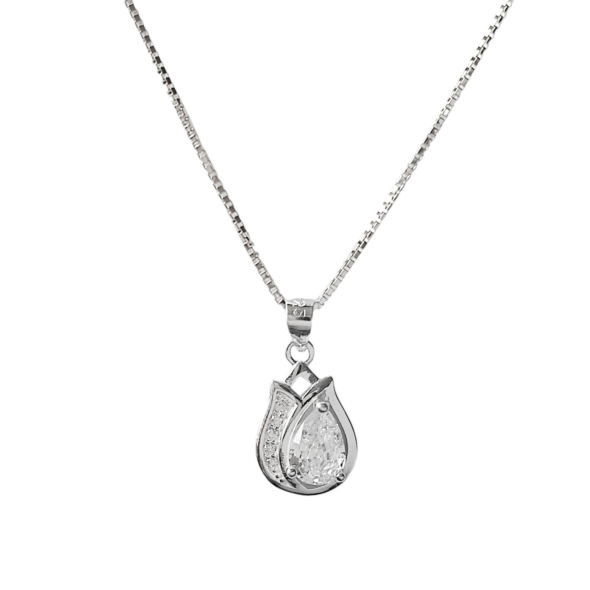 Collar Tulipán Circón Plata Fina 925-3