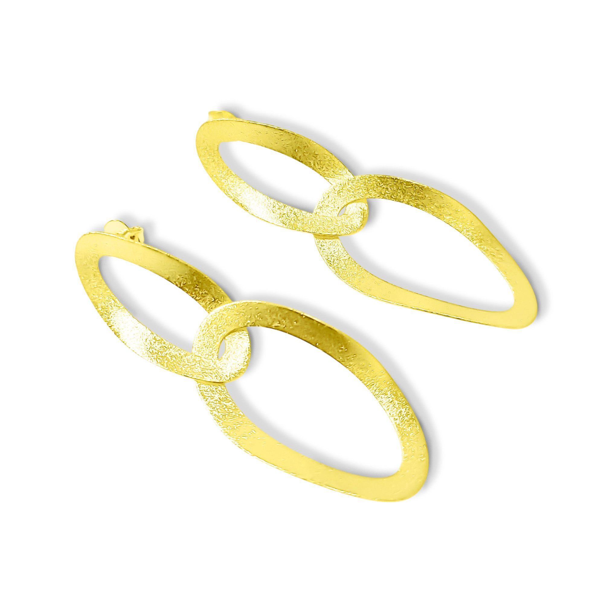 Aros Miranda Óvalos Enchapados Oro 18K -2