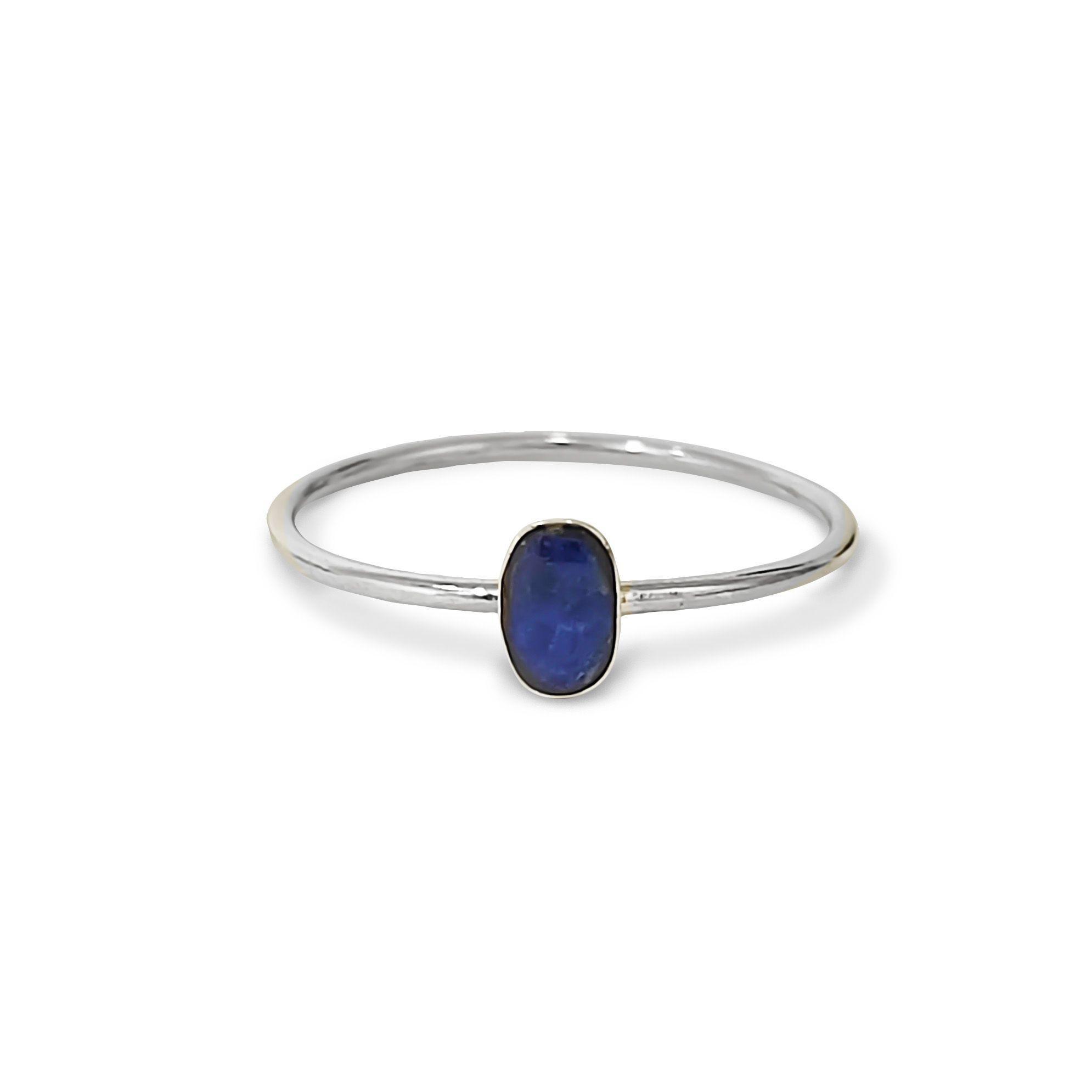 Anillo Lapislazuli Fino Ovalado Plata Fina 950-1