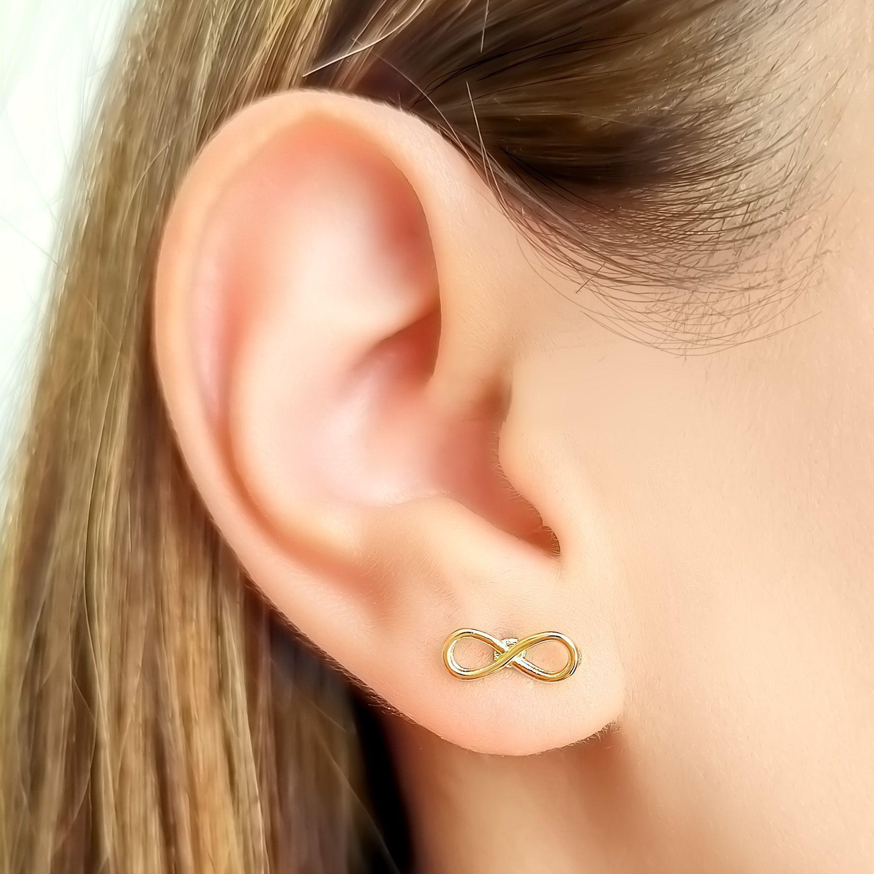Aros Infinito Chico Enchapado Oro 18K-3