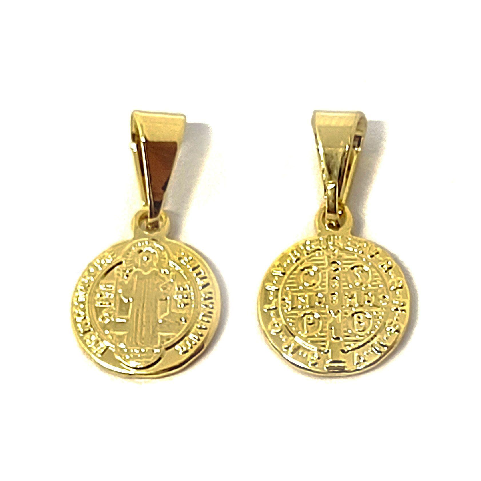 Colgante Mini San Benito 9mm Enchapado Oro 18K-2