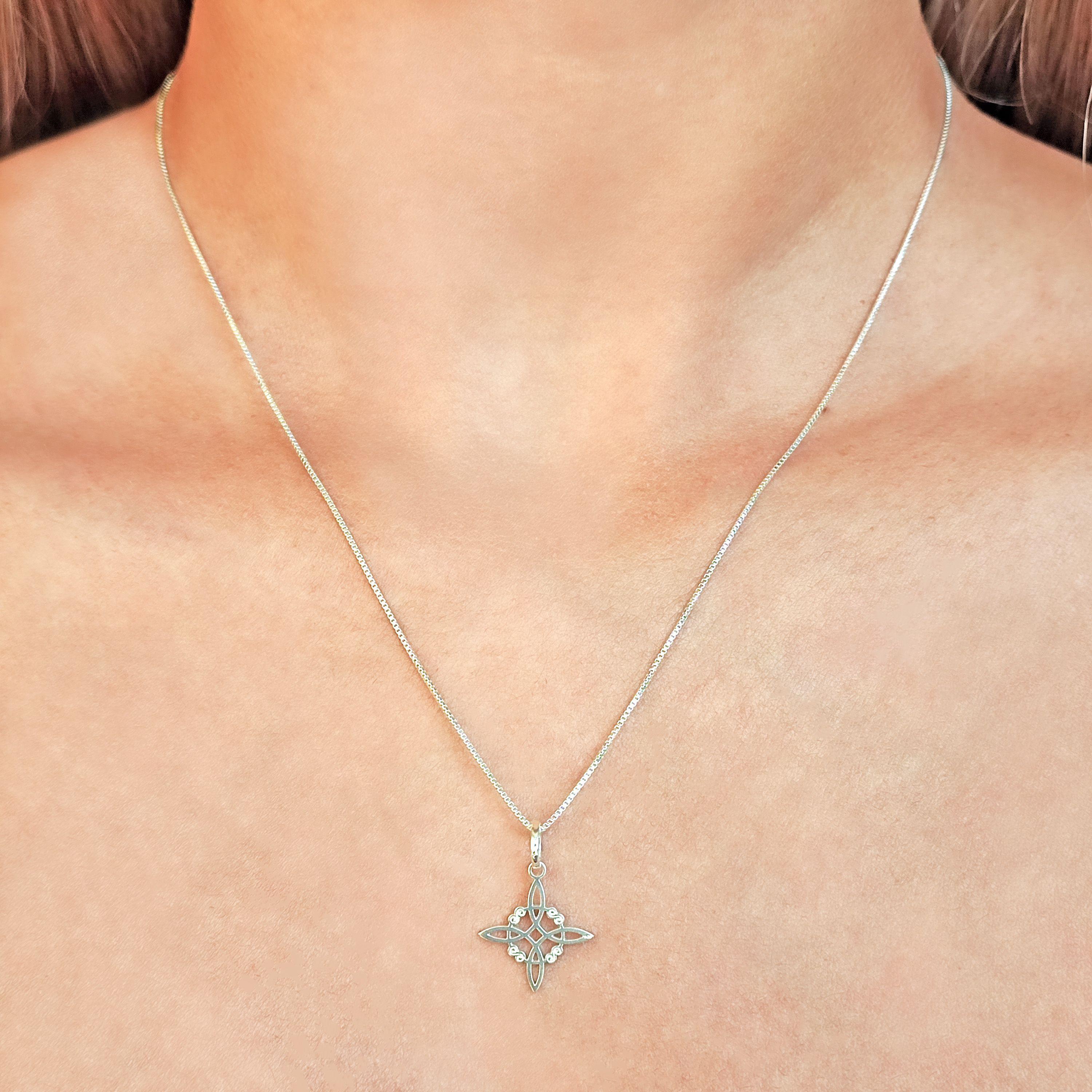 Collar Nudo De Brujas Fino Plata Fina 925 -1