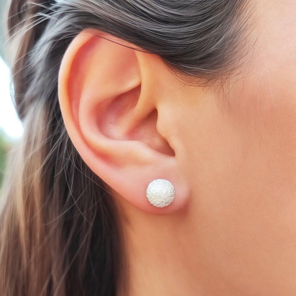 Aros Bola Micro Circón 9mm Plata Fina 925-2