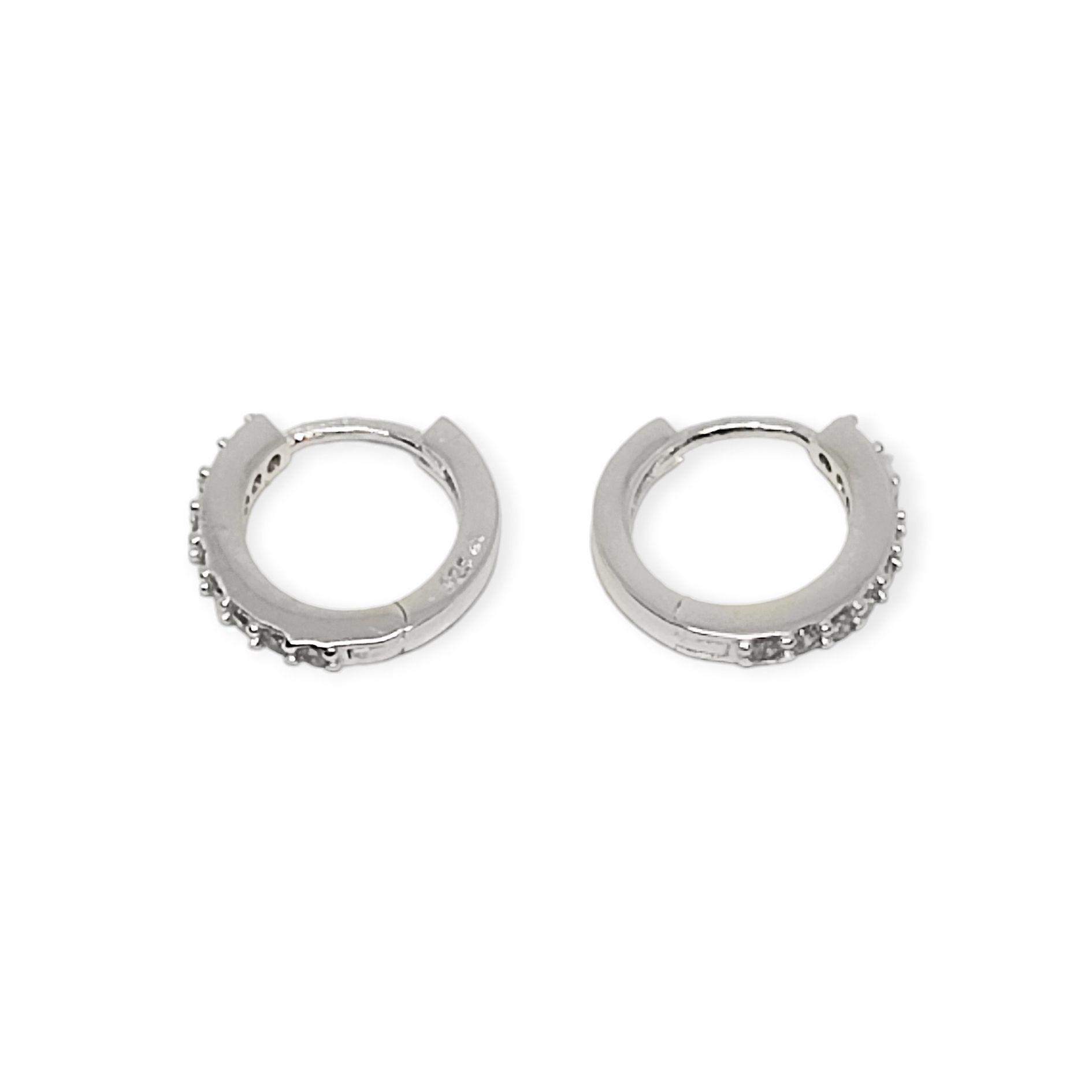 Aros Argollas Circón 14mm Plata Fina 925-2