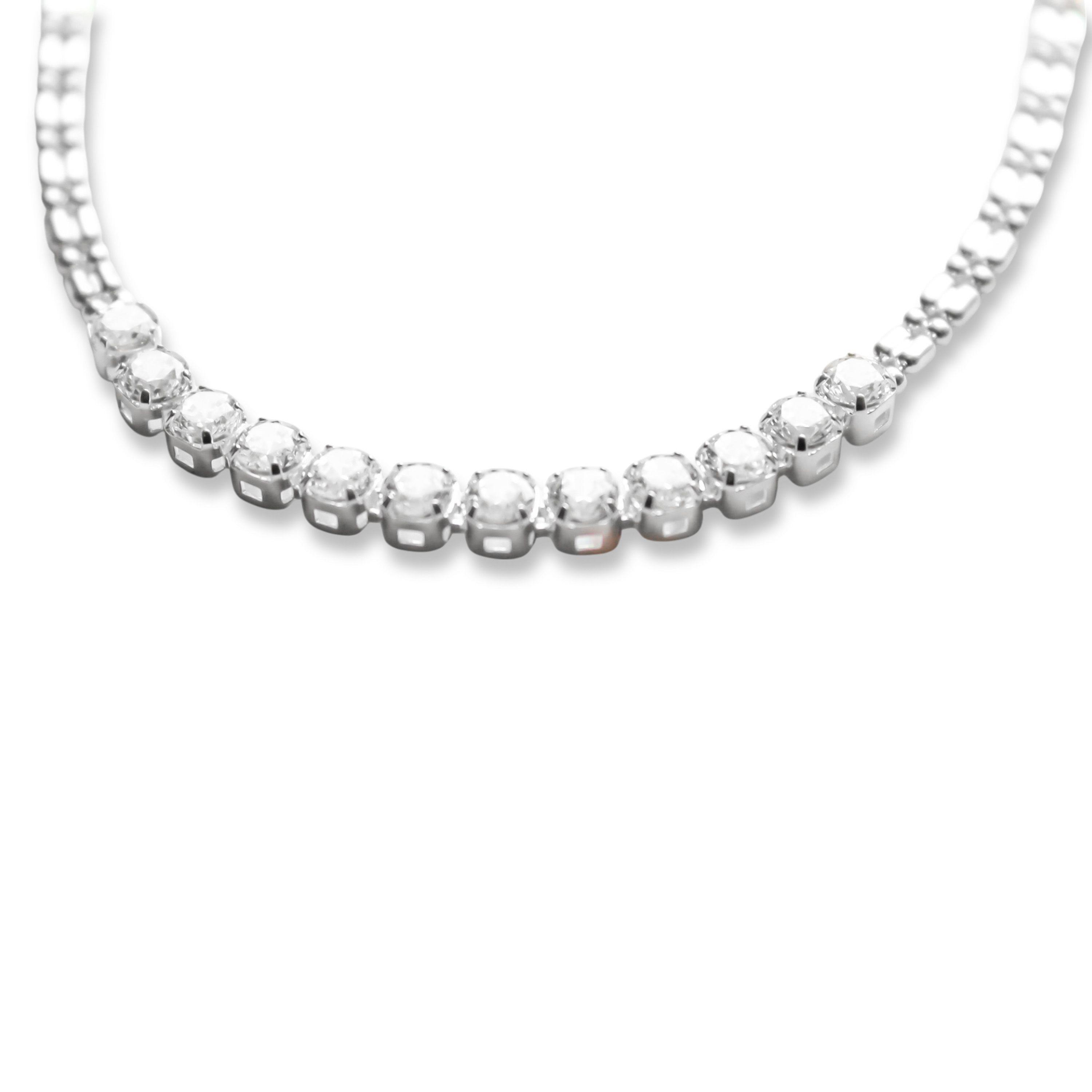 Pulsera 12 Circones Blanco Plata Fina 925-4