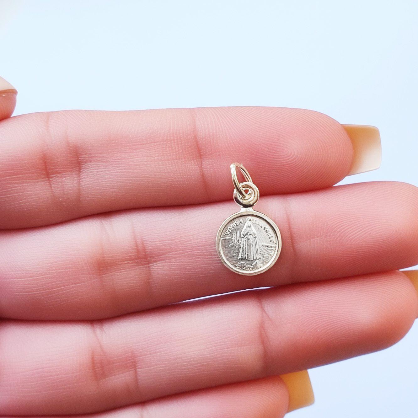 Colgante Medalla Virgen Del Valle 10mm Plata Fina 925-3
