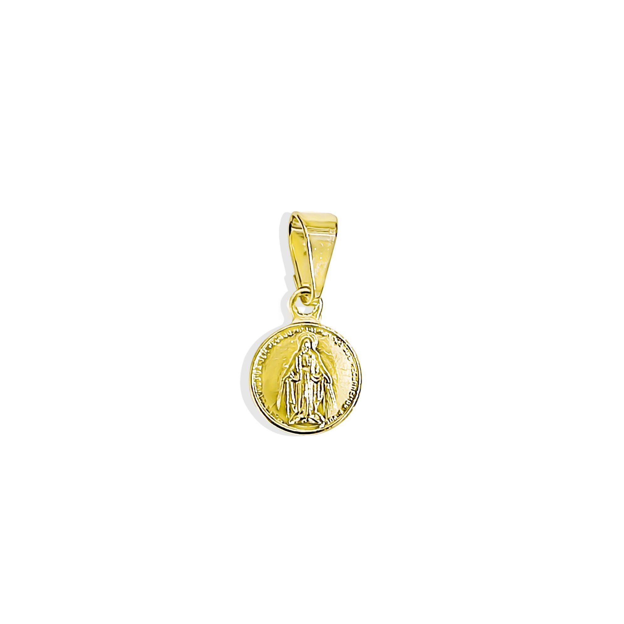 Colgante Medalla Virgen De Los Rayos Mini Enchapado Oro 18K-2