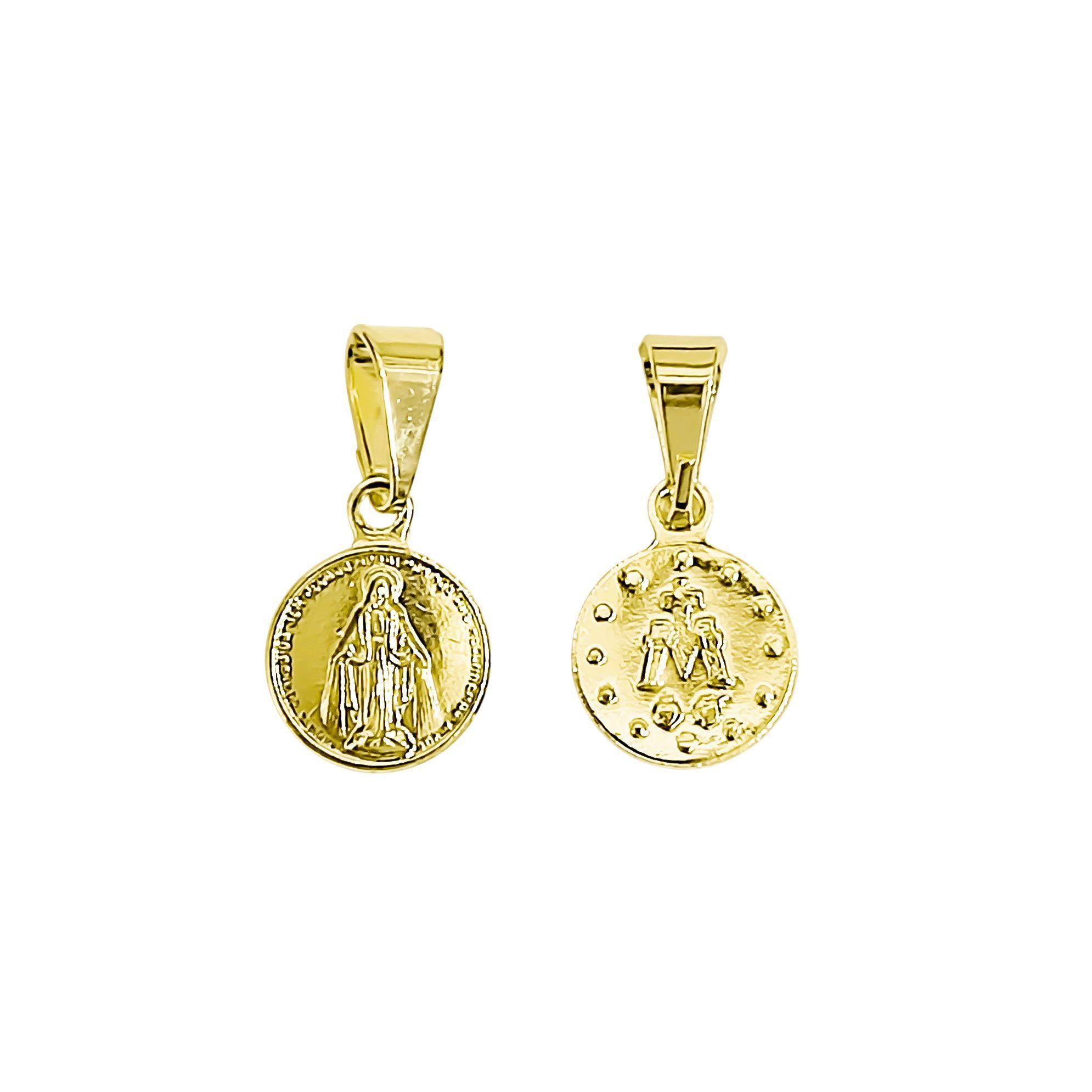 Colgante Medalla Virgen De Los Rayos Mini Enchapado Oro 18K-4