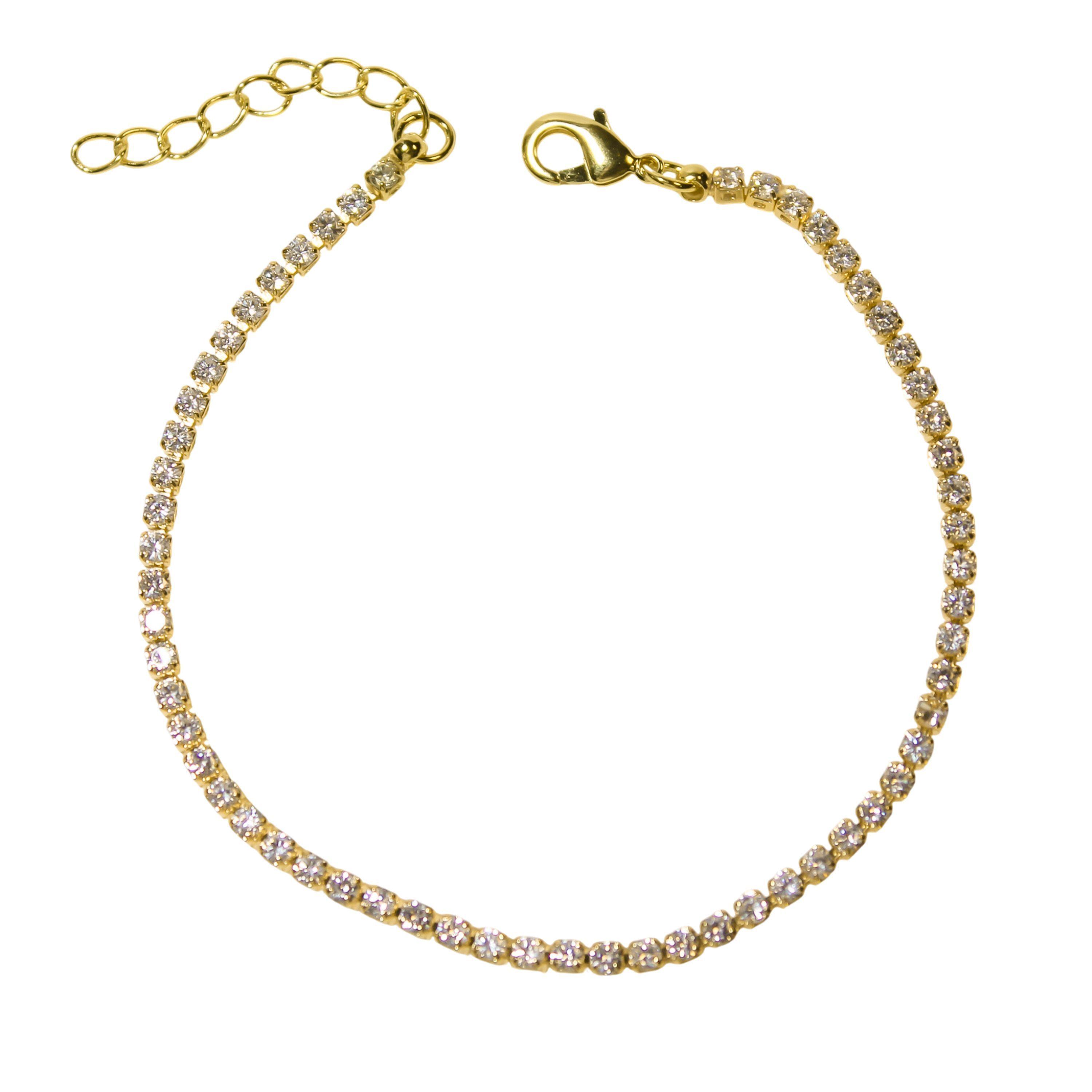Pulsera Jazmín Circón Blanco Enchapado Oro 18K-0