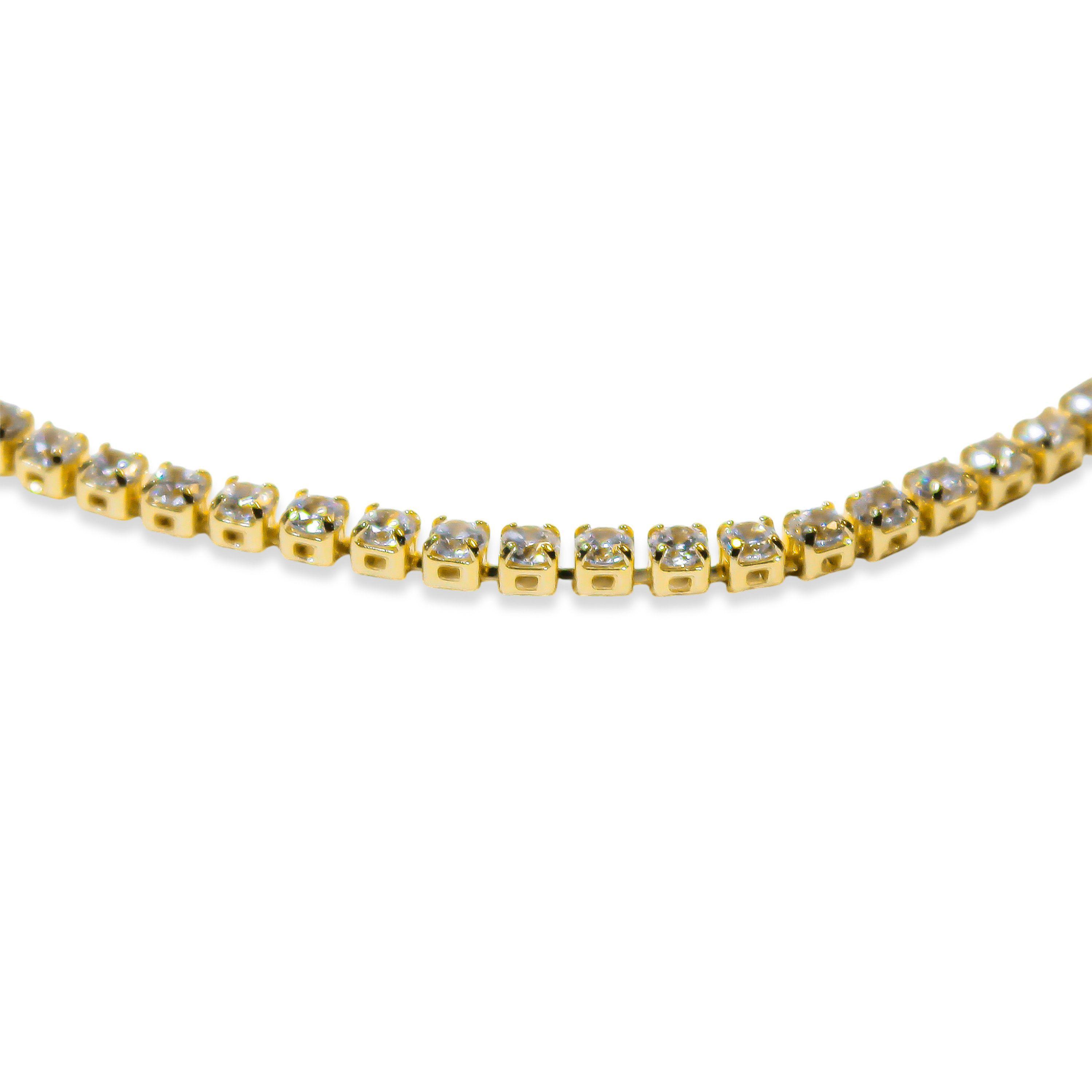 Pulsera Jazmín Circón Blanco Enchapado Oro 18K-2