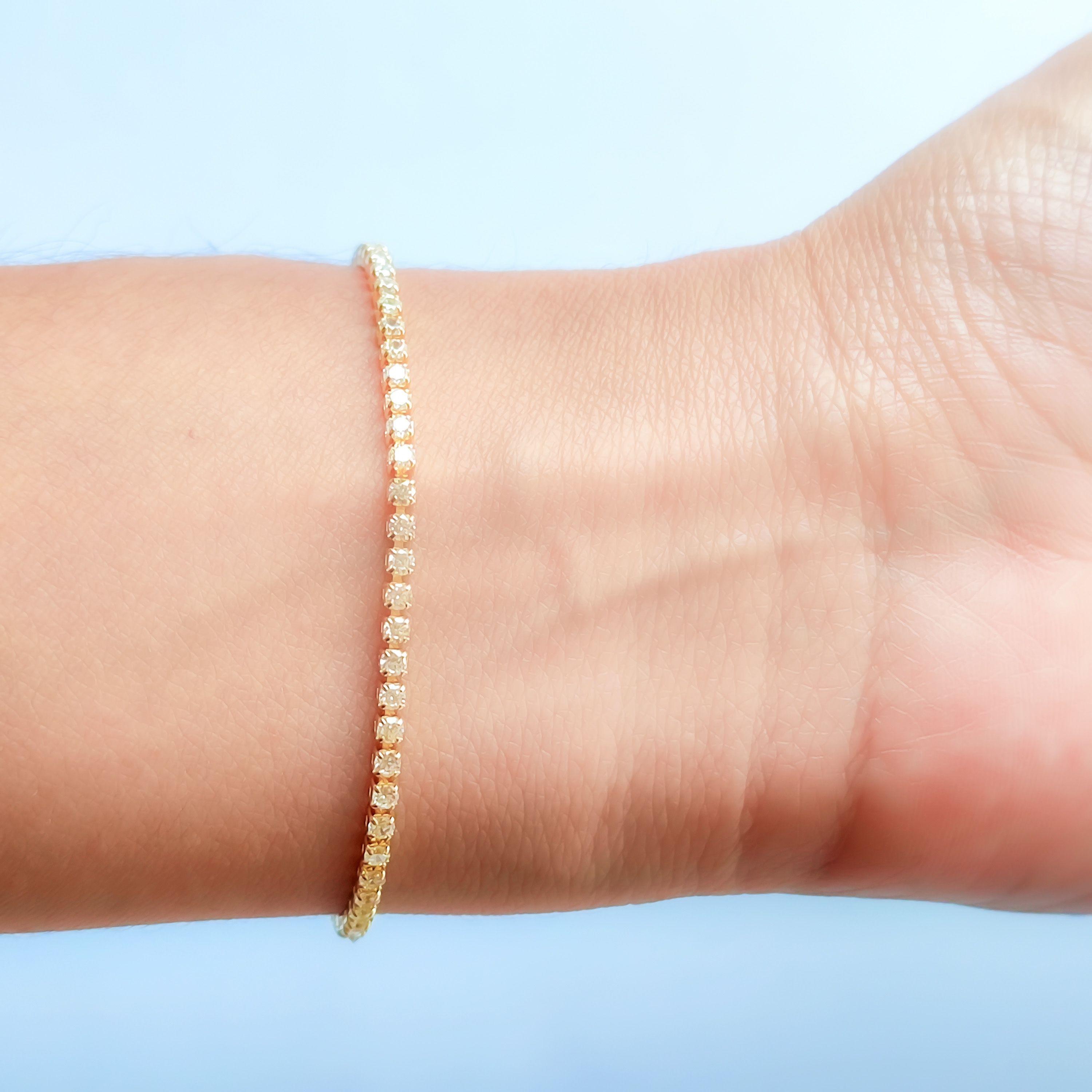 Pulsera Jazmín Circón Blanco Enchapado Oro 18K-4