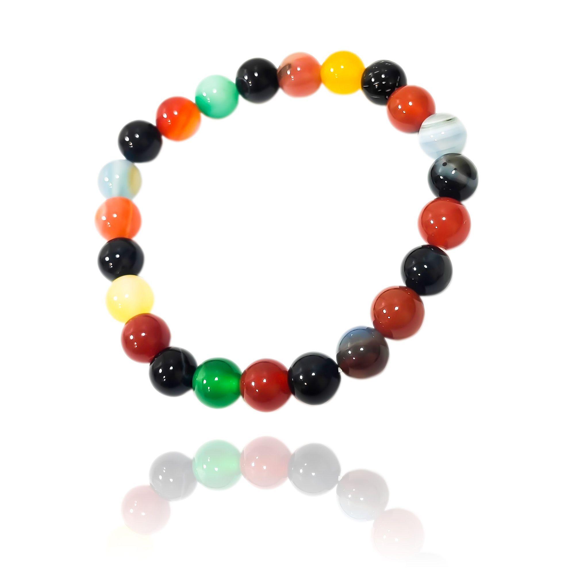 Pulsera Ágata Colores 8mm Elasticada-2