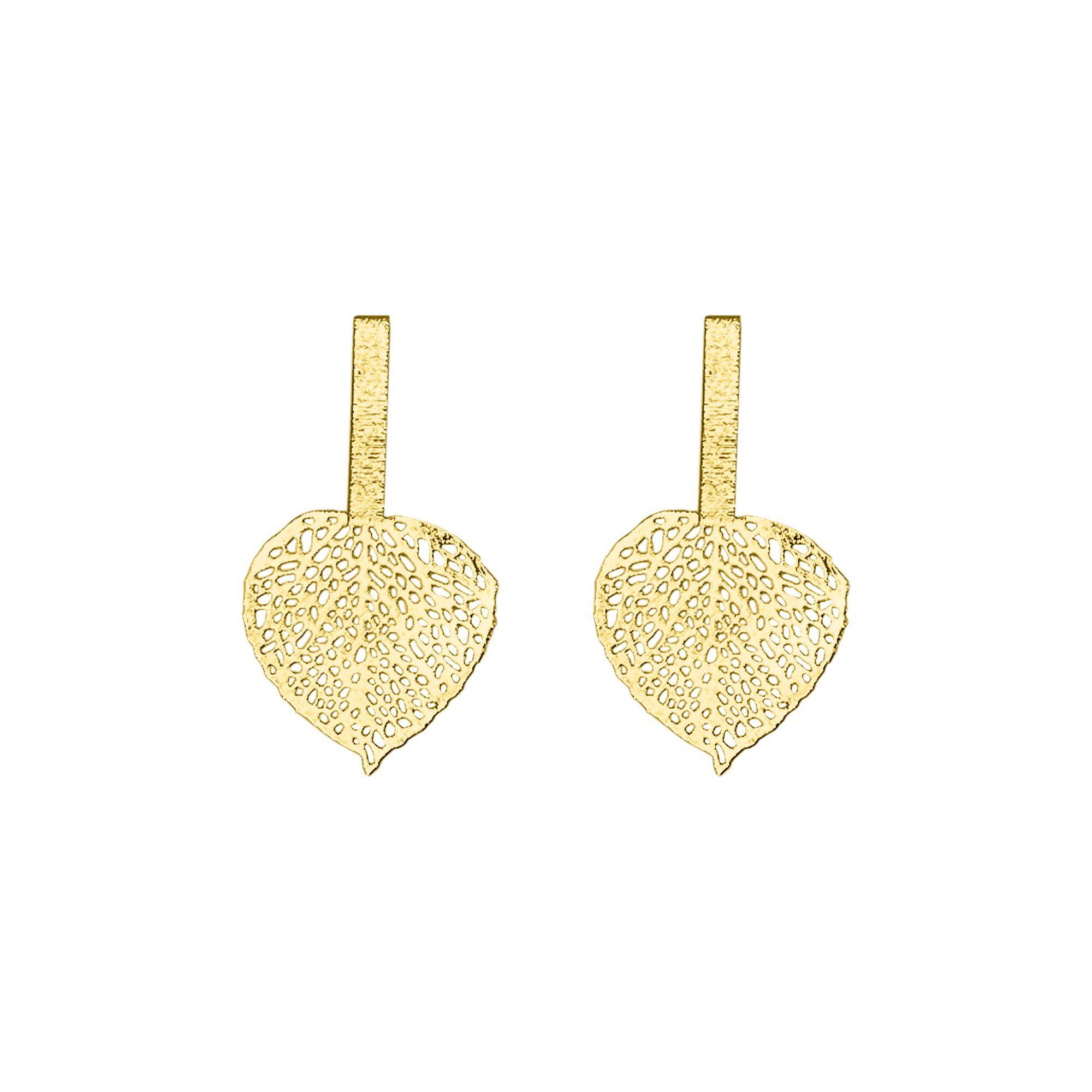 Aros Avani Hoja Enchapado Oro 18Ka-0