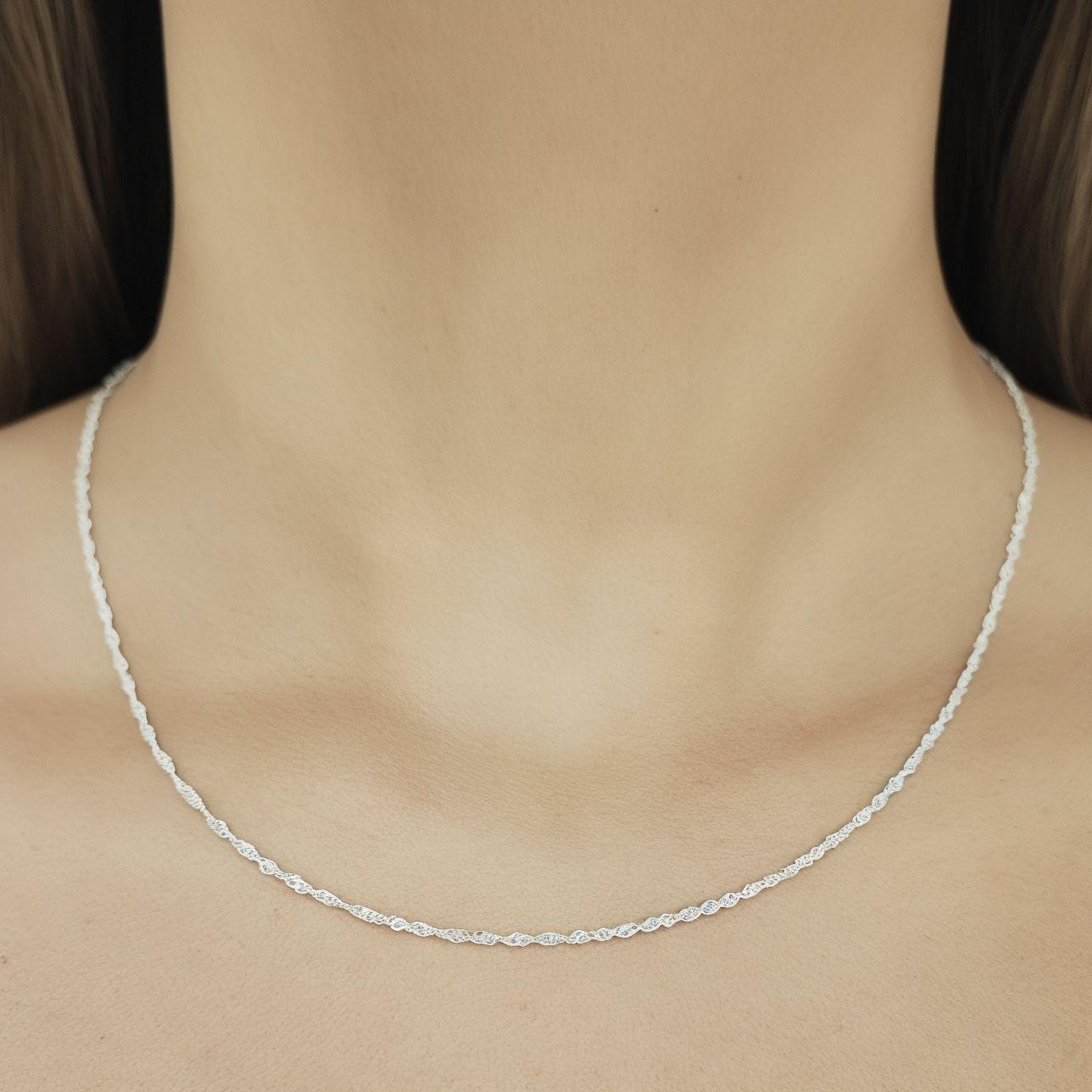 Cadena Singapur 45cm Plata Fina 925-2