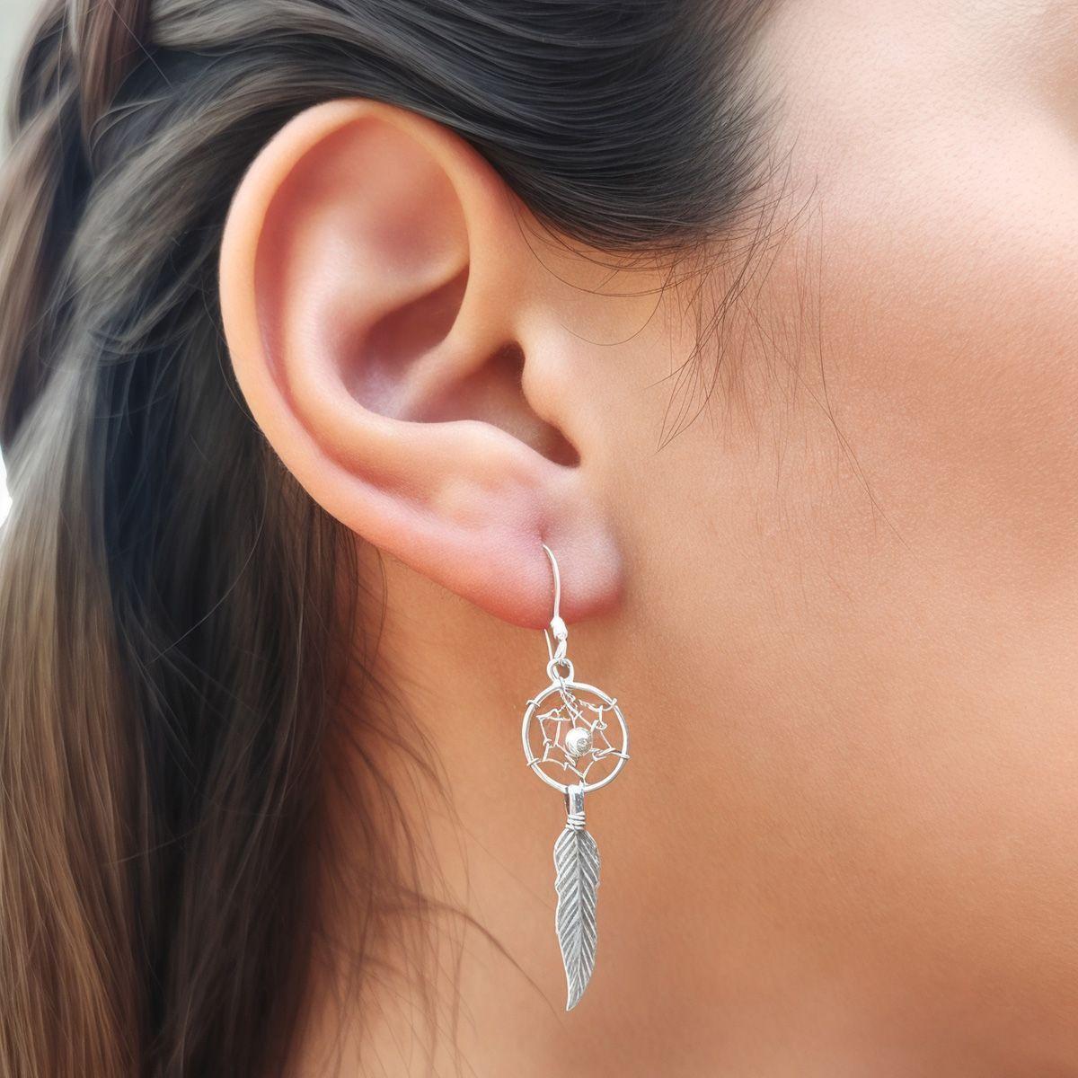 Aros Atrapasueños Gancho Plata Fina 925-2