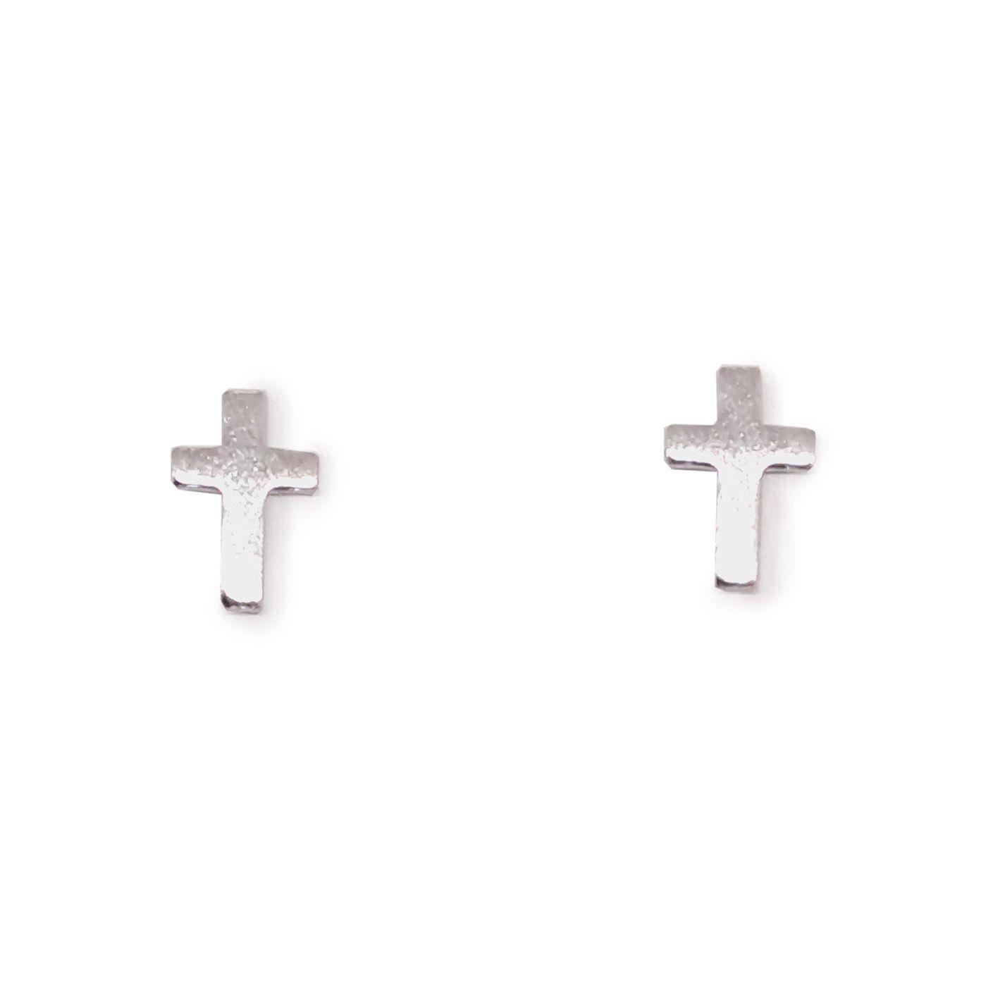 Aros Cruz Mini Plata Fina 925-2