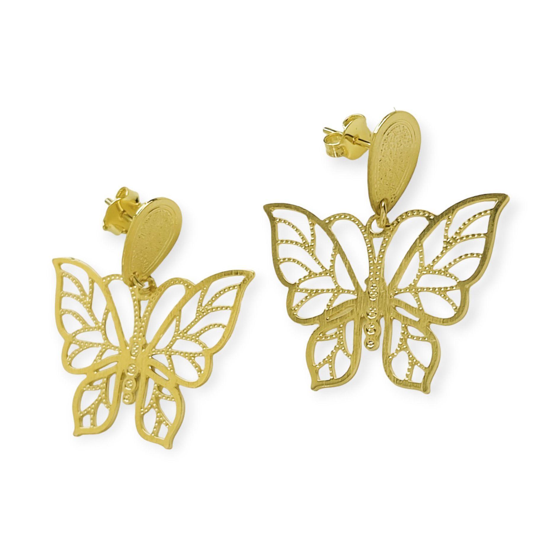 Aros Mariposa Enchapado Oro 18K-2