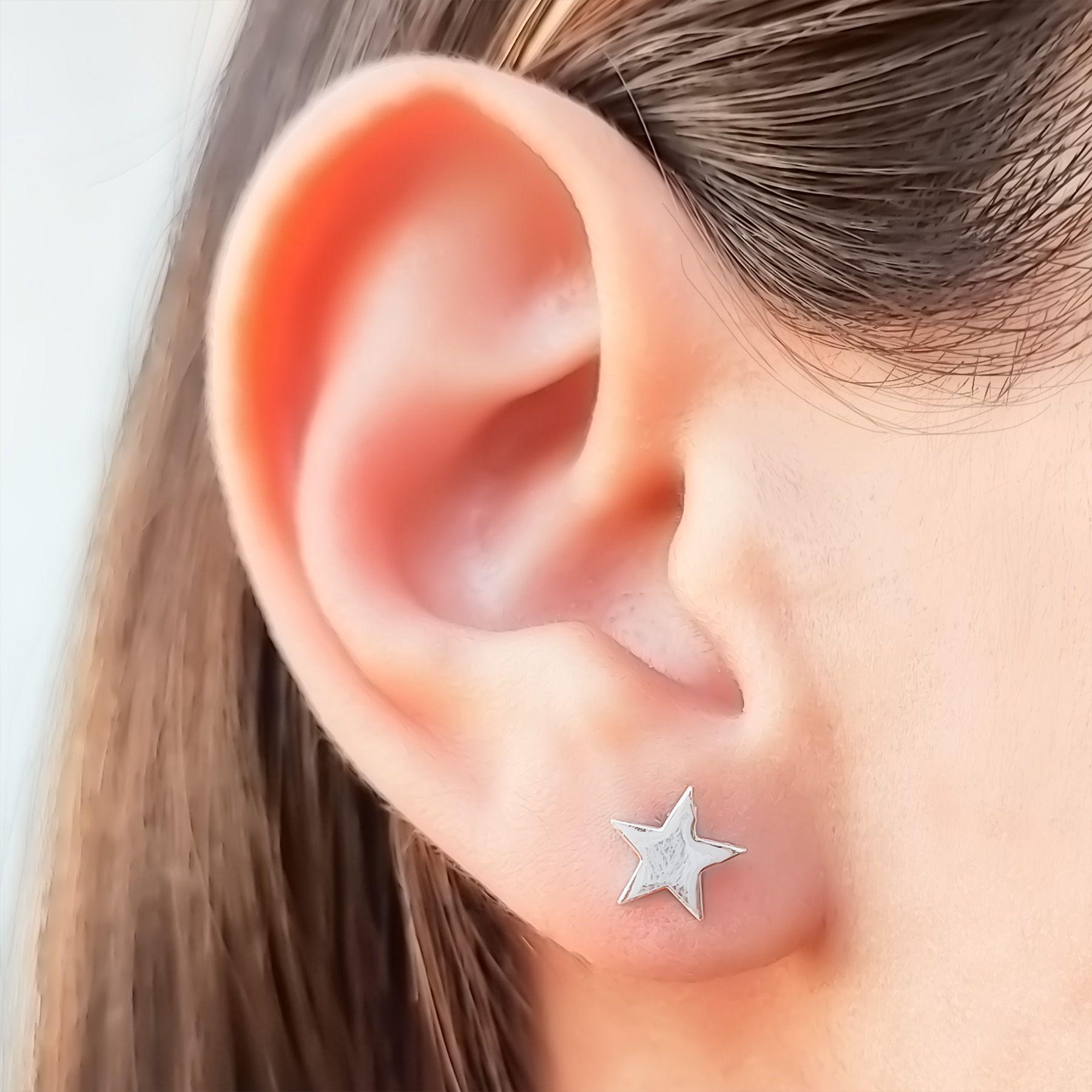 Aros Estrella Plana 8mm Plata Fina 925-2