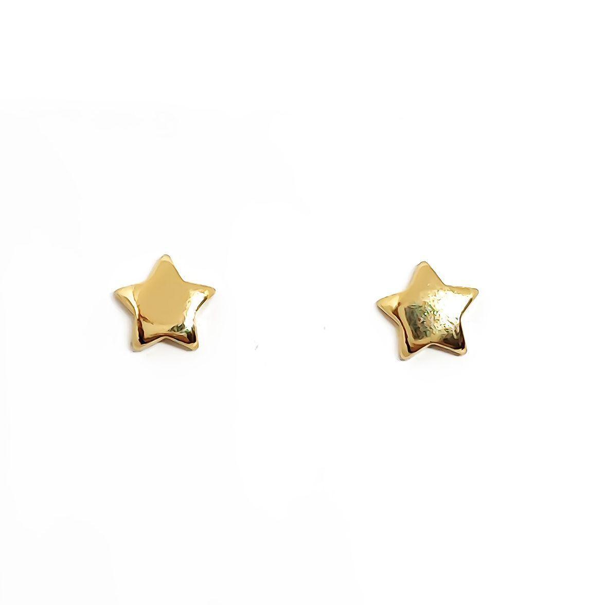 Aros Estrella 6mm Enchapado Oro 18K-2
