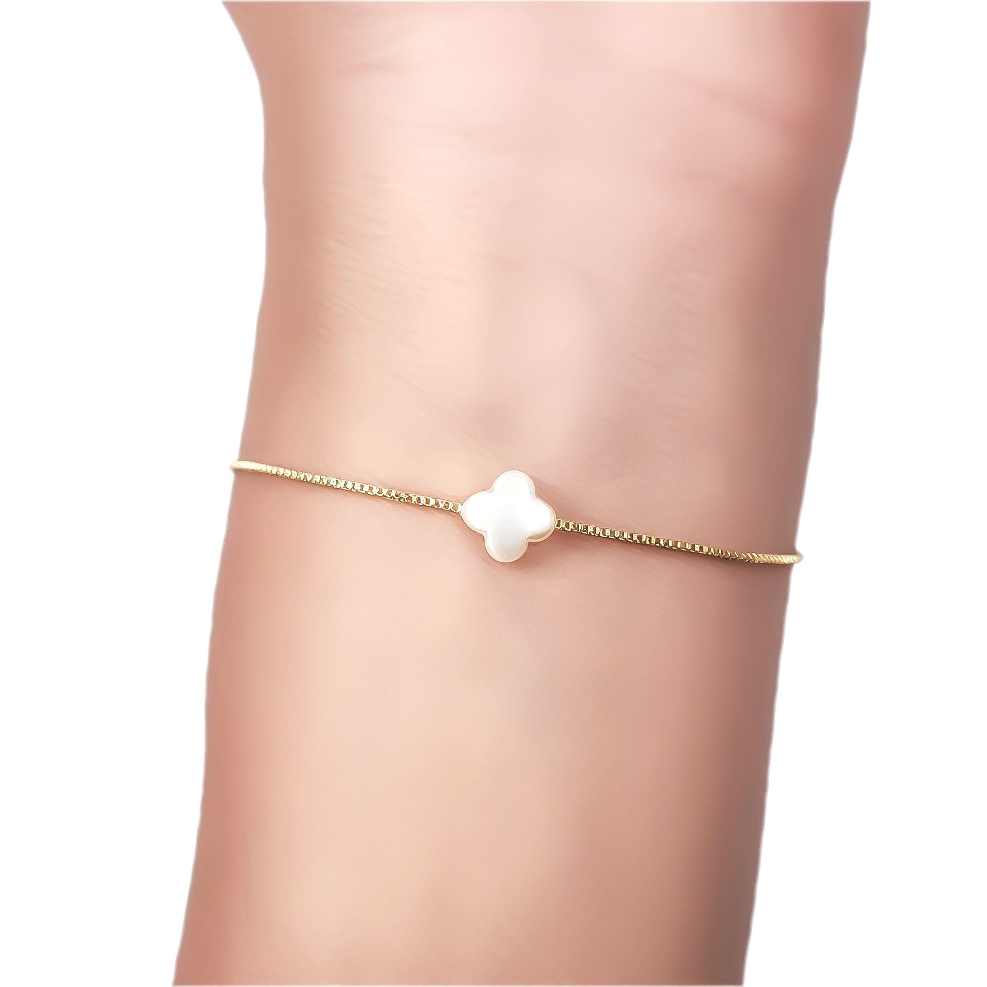 Pulsera Tr bol Perla Sint tica Enchapado Oro 18K Adaptable-2
