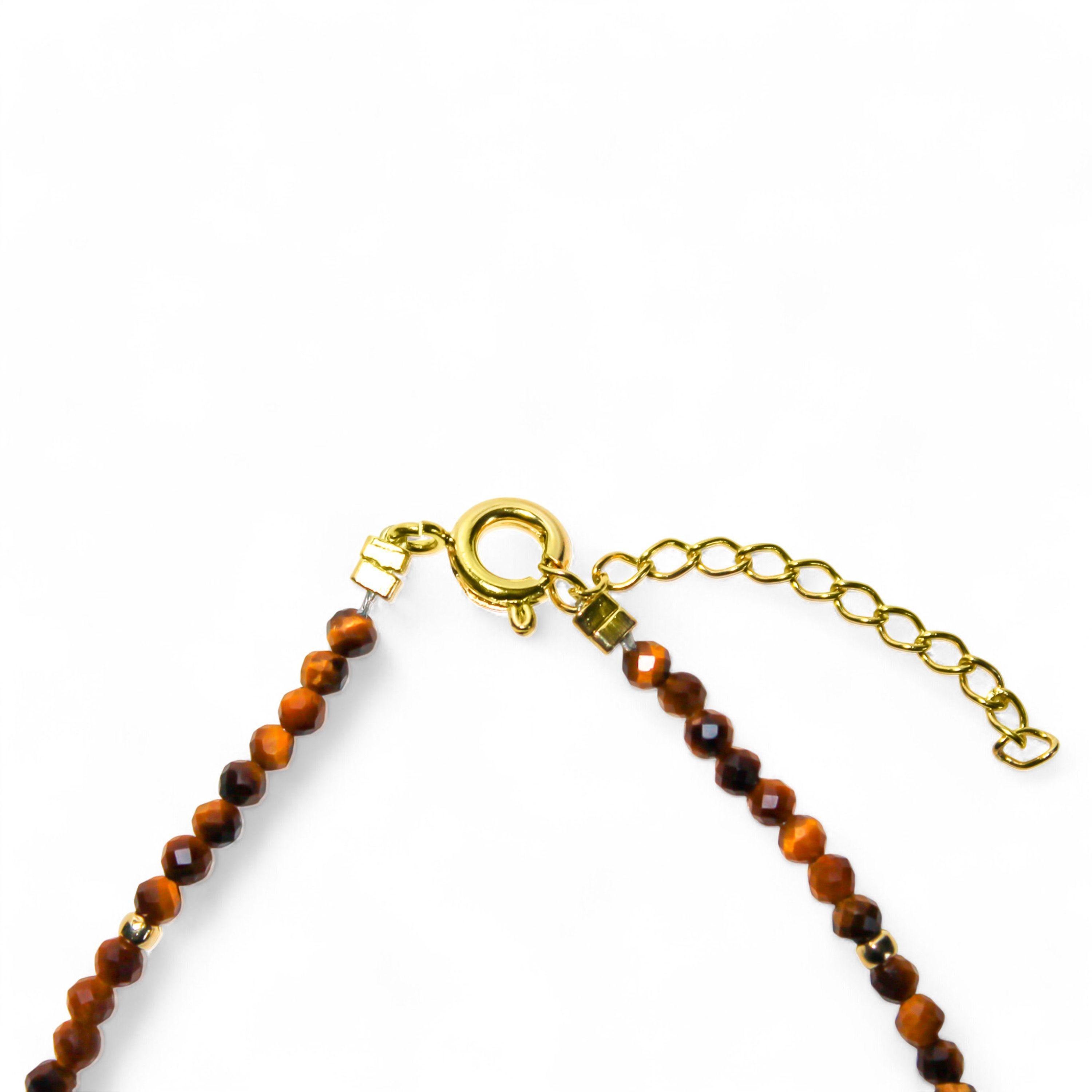 Pulsera Ojo De Tigre Mostacilla Enchapado Oro 18K-2