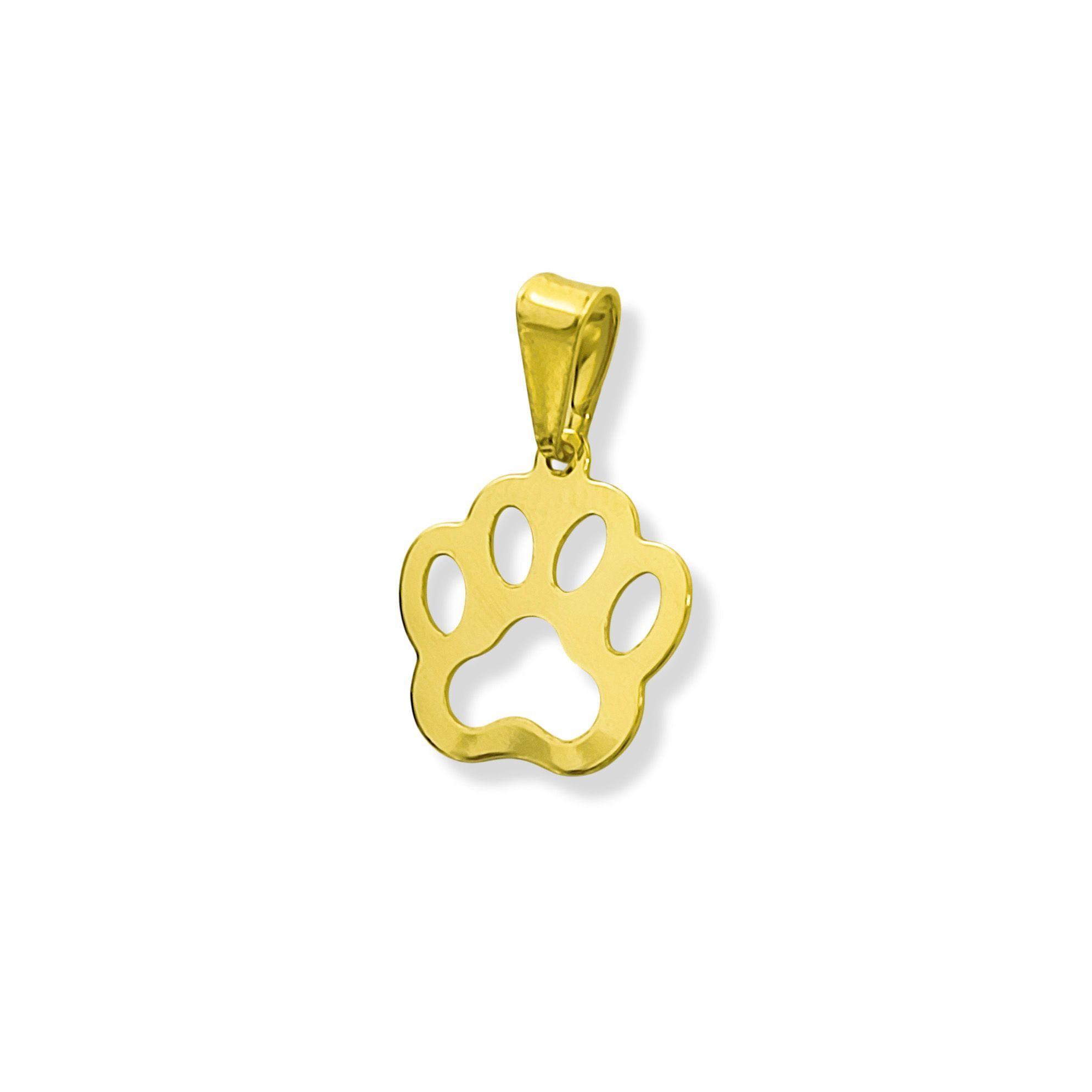 Colgante Huella Perro Calada Enchapado Oro 18K-2