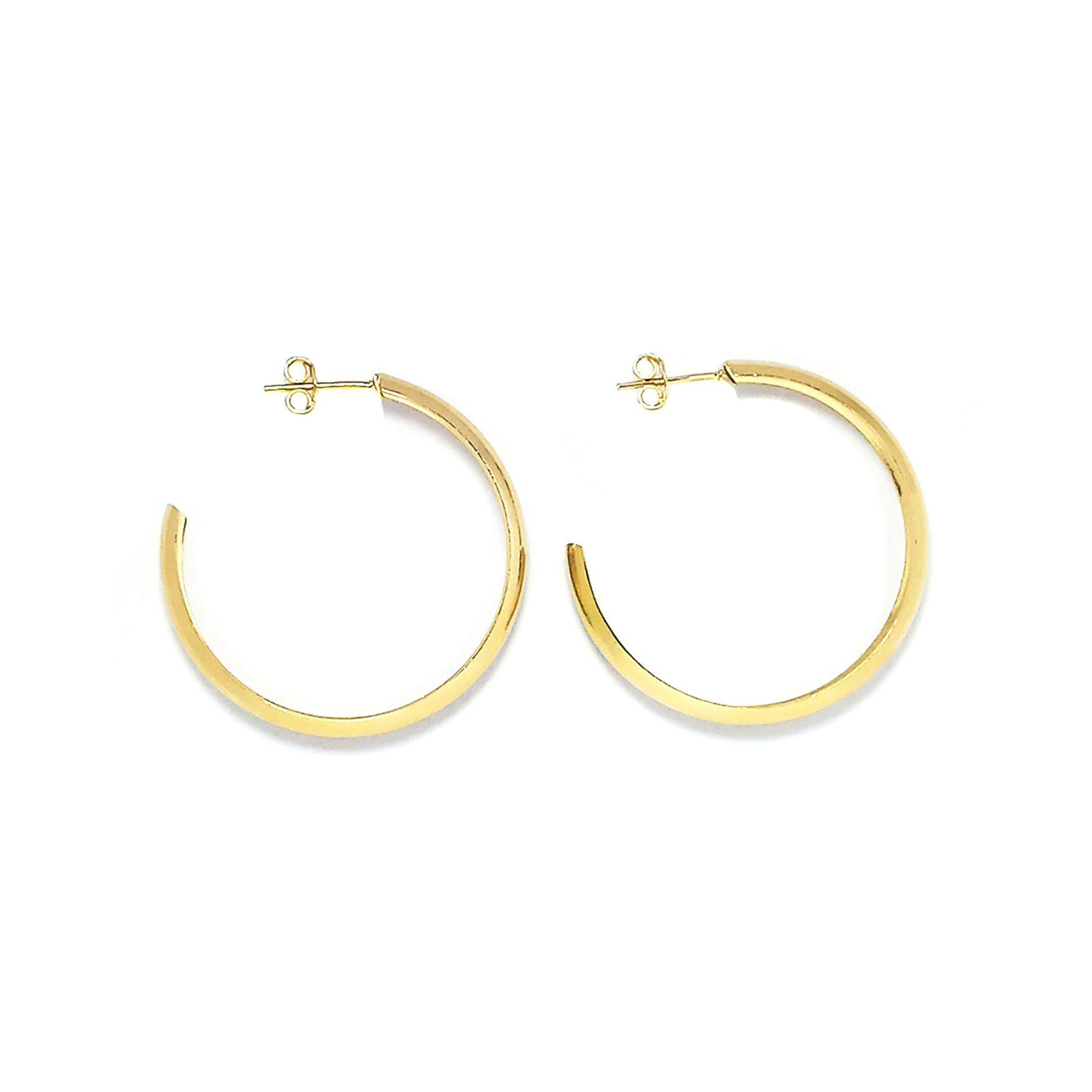 Aros Argolla Bote 36mm Enchapado Oro 18K-0