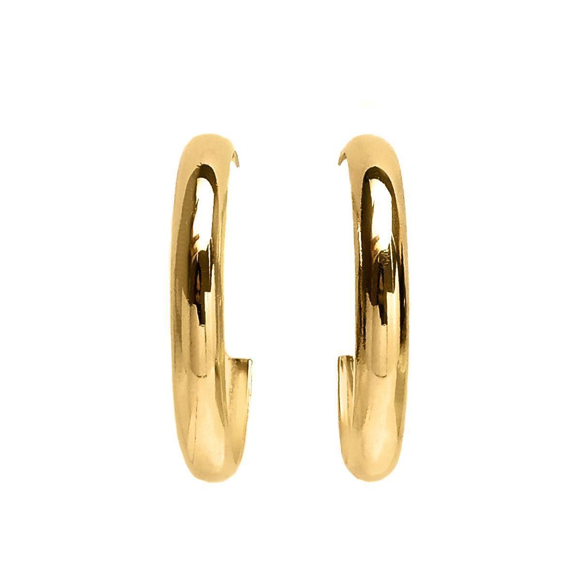 Aros Argolla Bote 36mm Enchapado Oro 18K-1