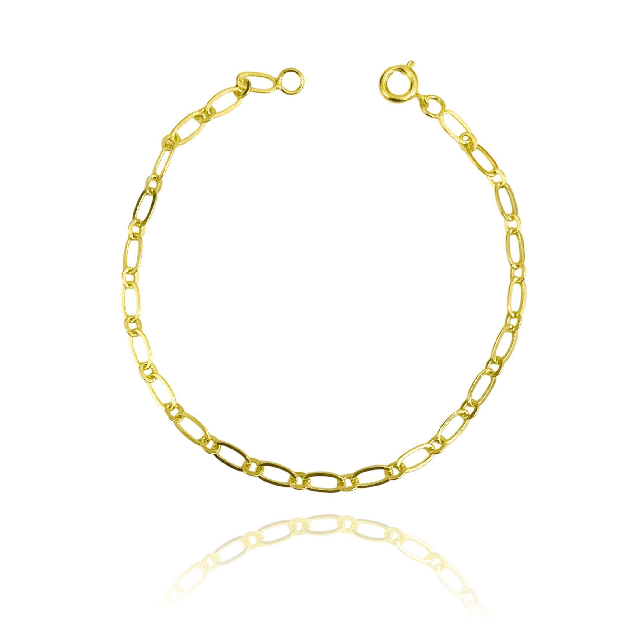 Pulsera Eslabón Ovalado Enchapado Oro 18 K -2