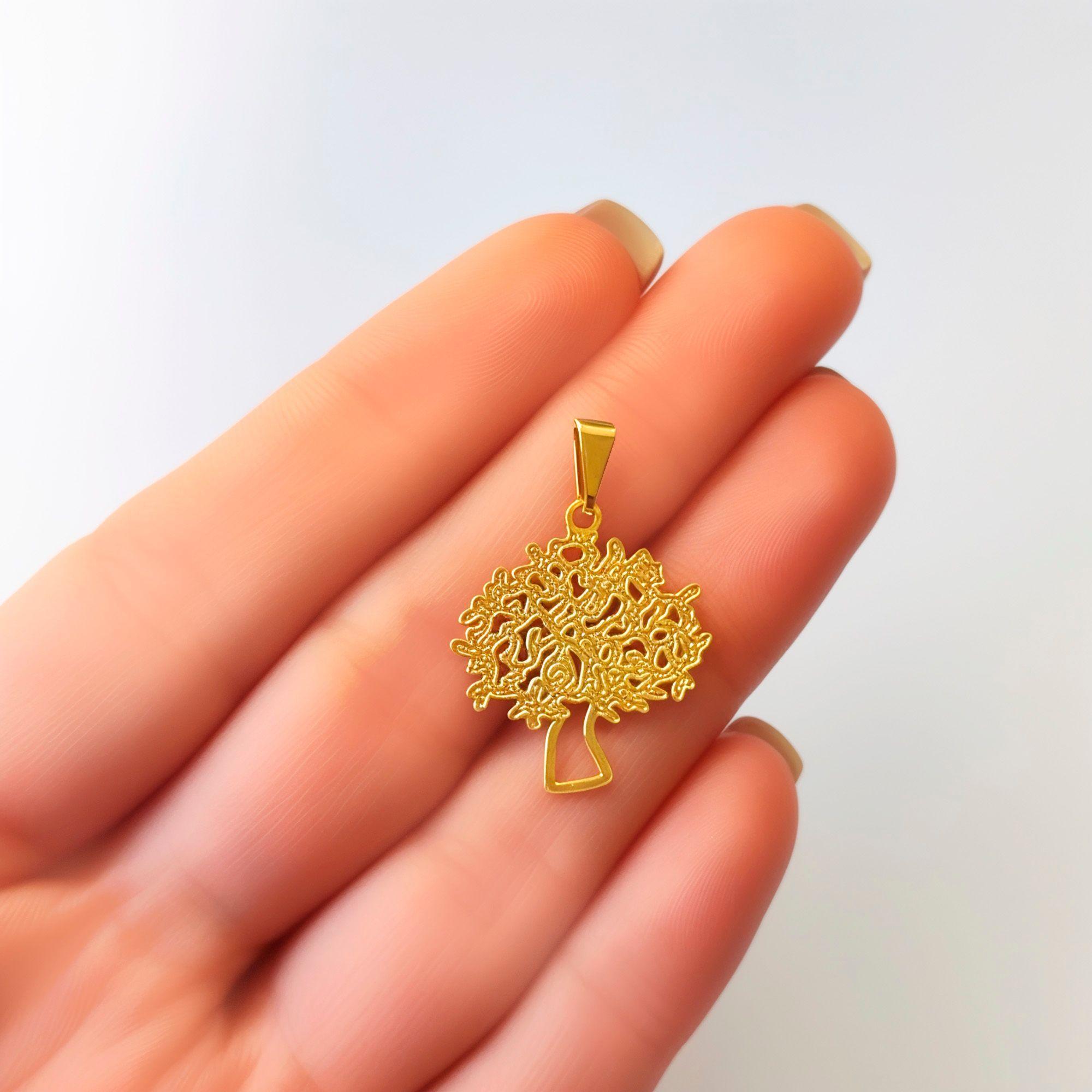 Colgante Árbol De La Vida Calado Enchapado Oro 18K-2