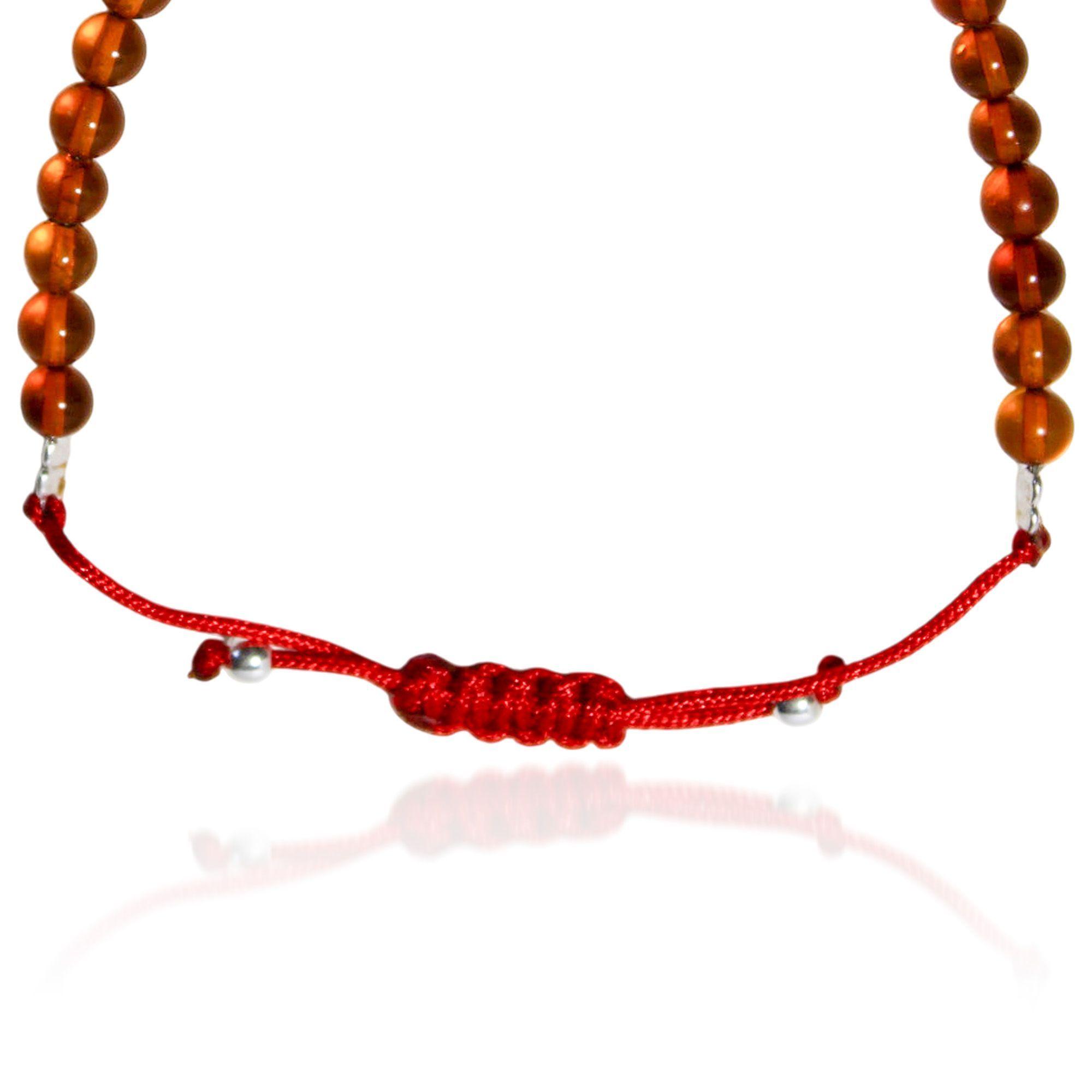 Pulsera Ámbar Bebé Cordón Rojo Plata Fina 925-3